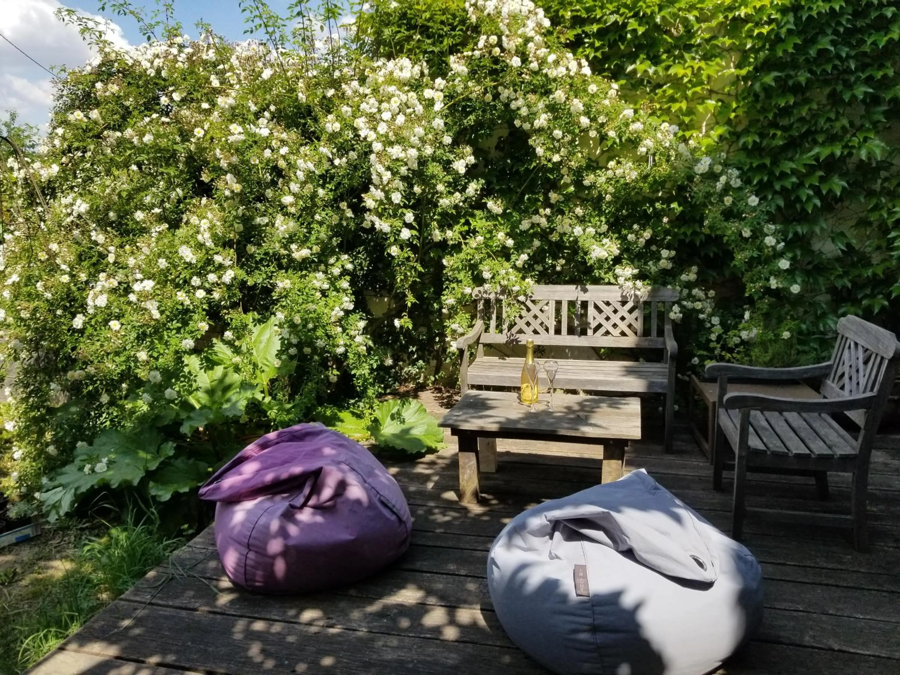 Patio in chambre d'hôtes de charme, un temps en forêt