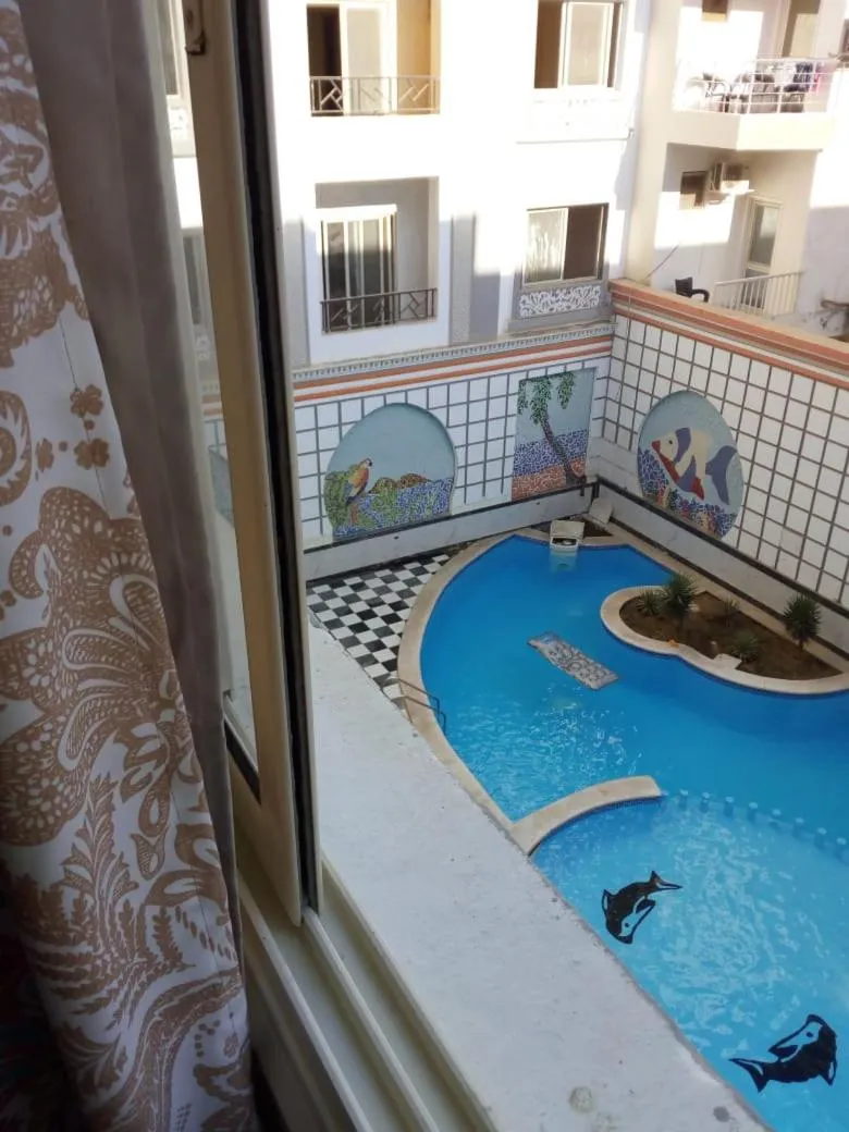 Pool view in Sheraton Plaza Studio in Hurghada
