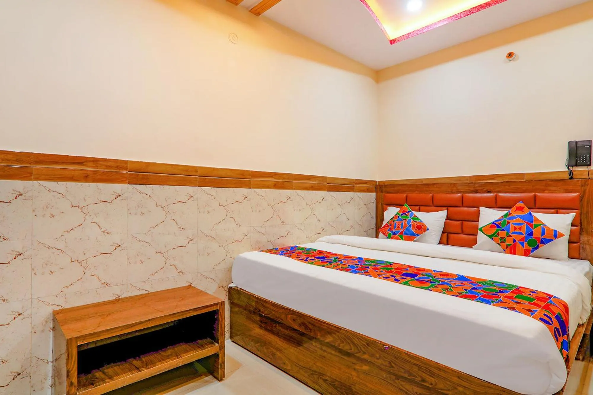 Bedroom, Bed in FabHotel Shree Galaxy