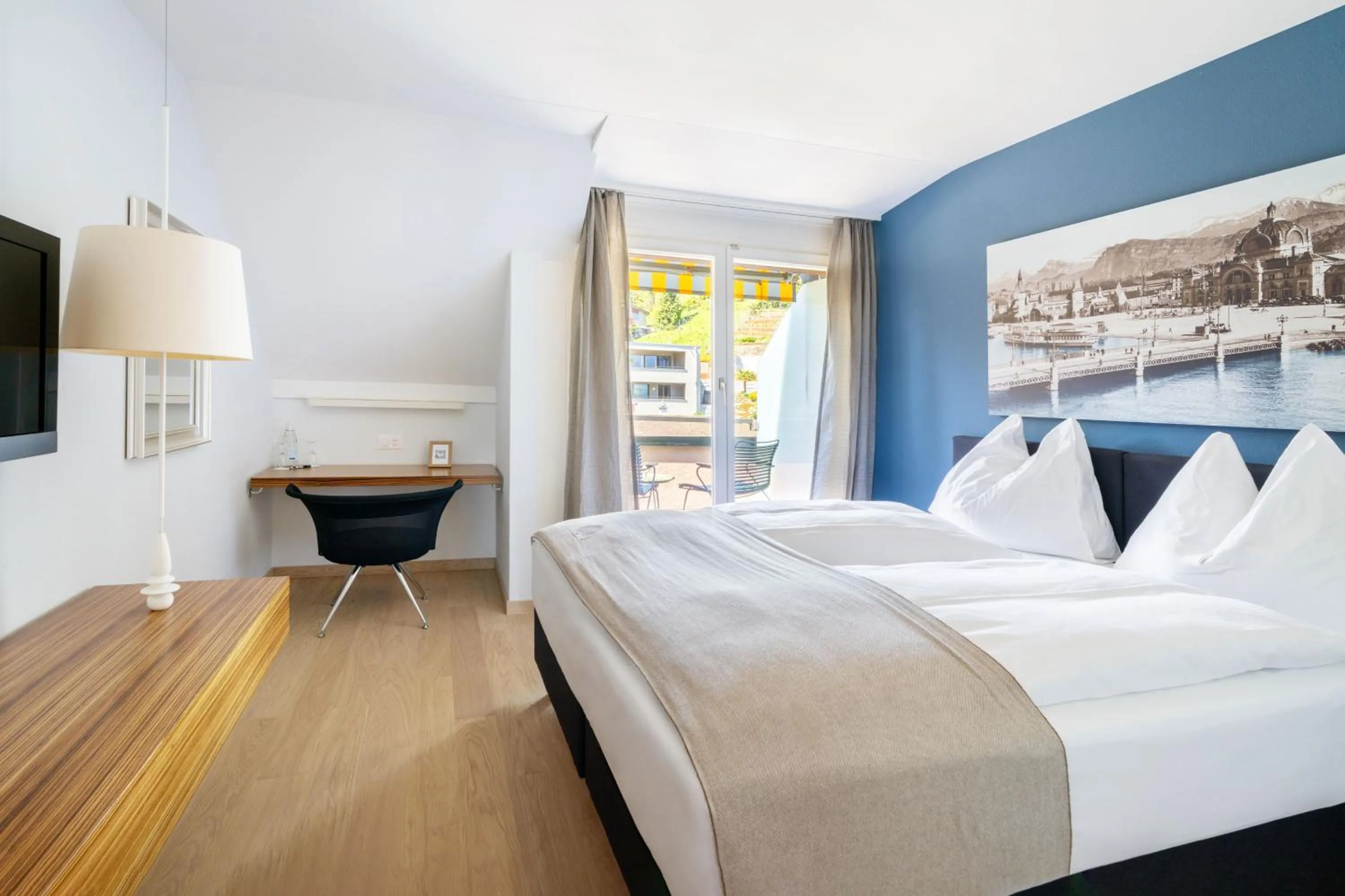 Bed in Seehotel Kastanienbaum