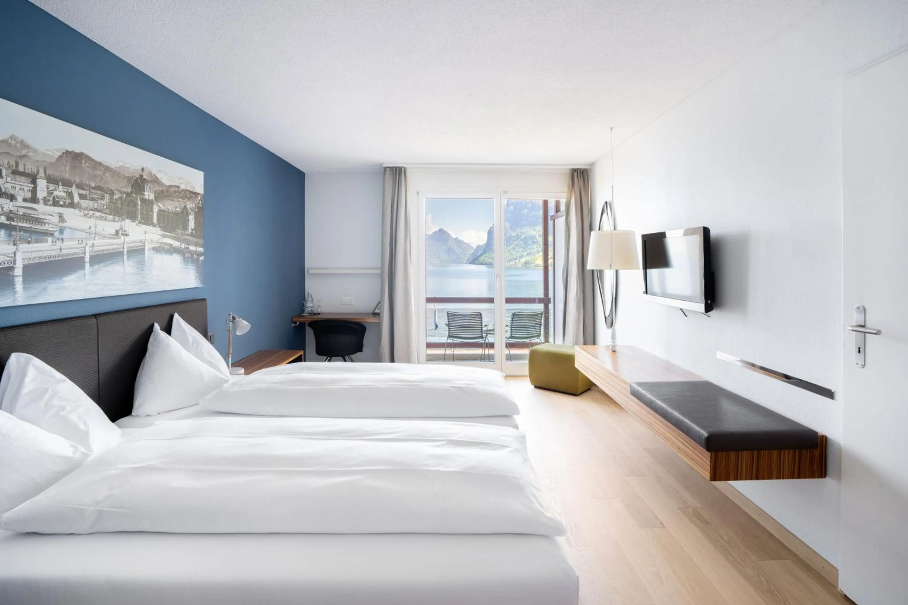 Bed in Seehotel Kastanienbaum