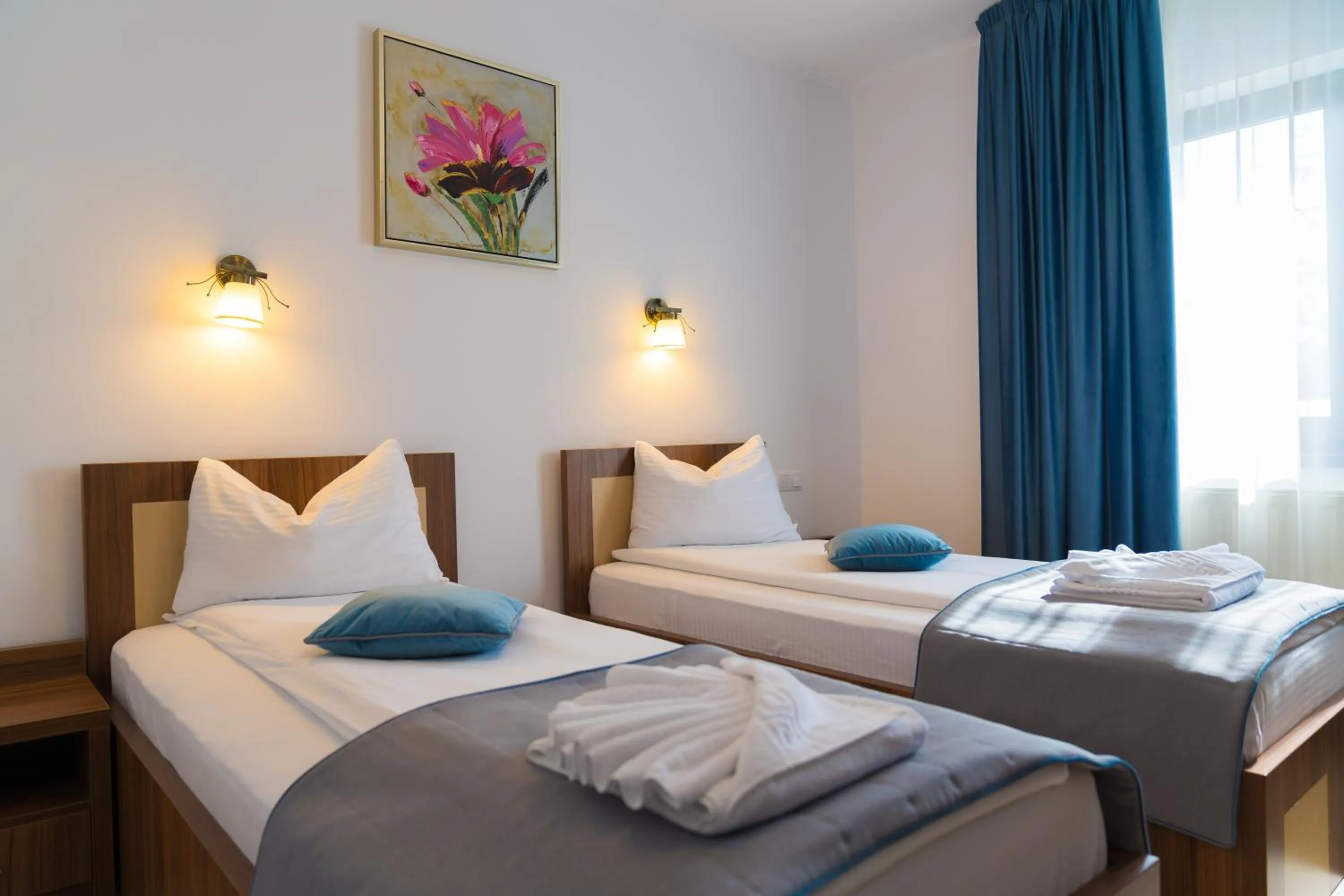 Bed in Pensiunea Transilvania