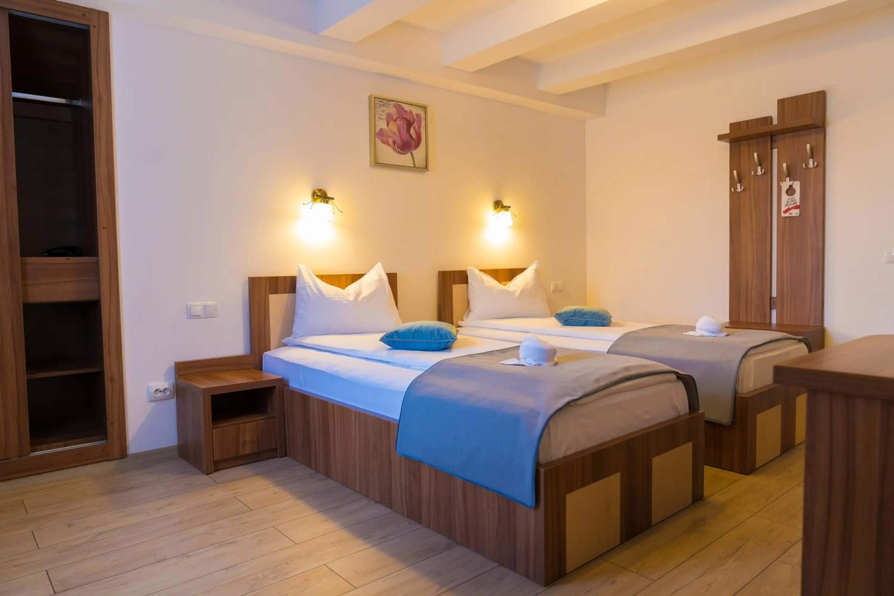 Bed in Pensiunea Transilvania