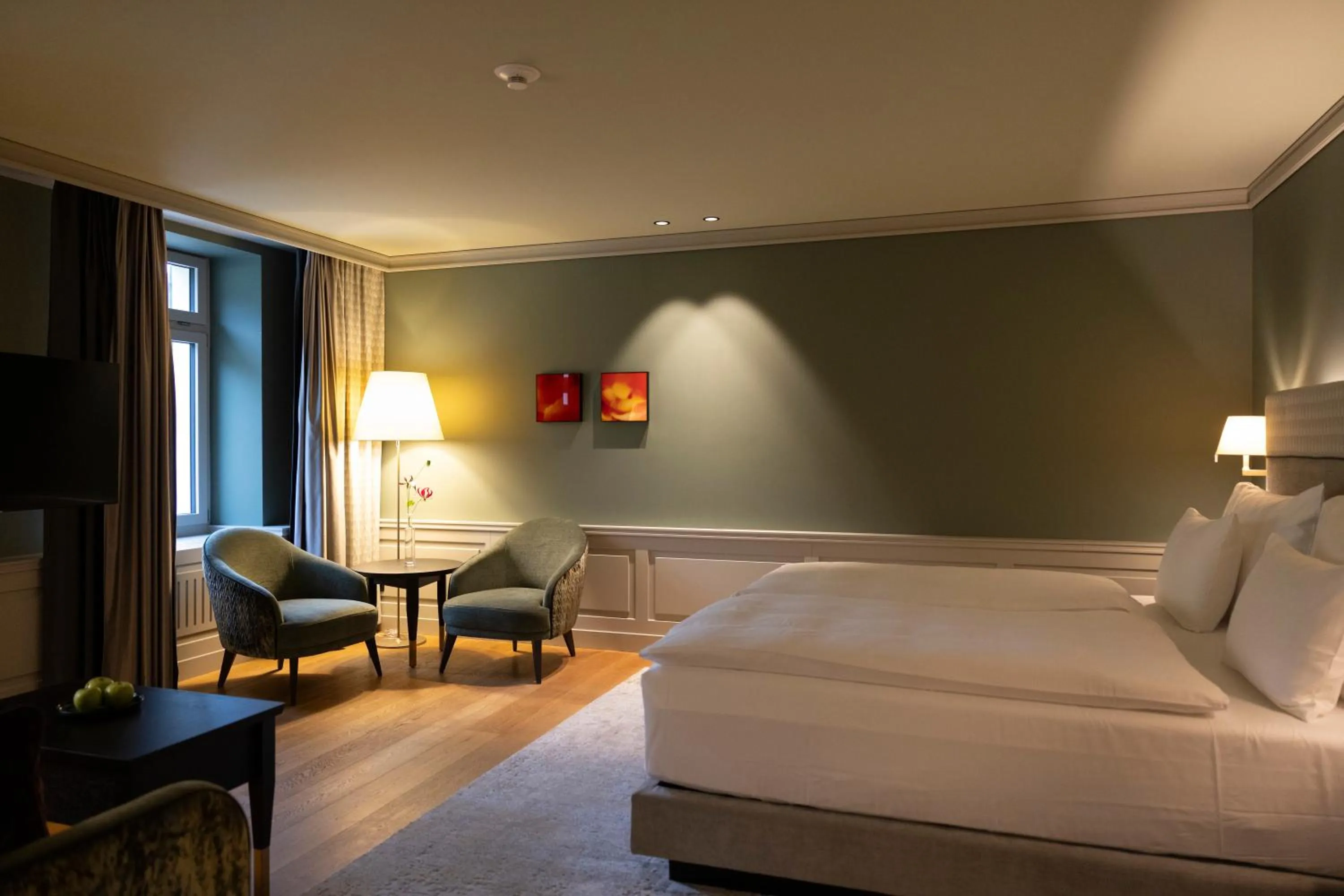 Bedroom, Bed in Cresta Palace Celerina St Moritz Ski In and Ski Out