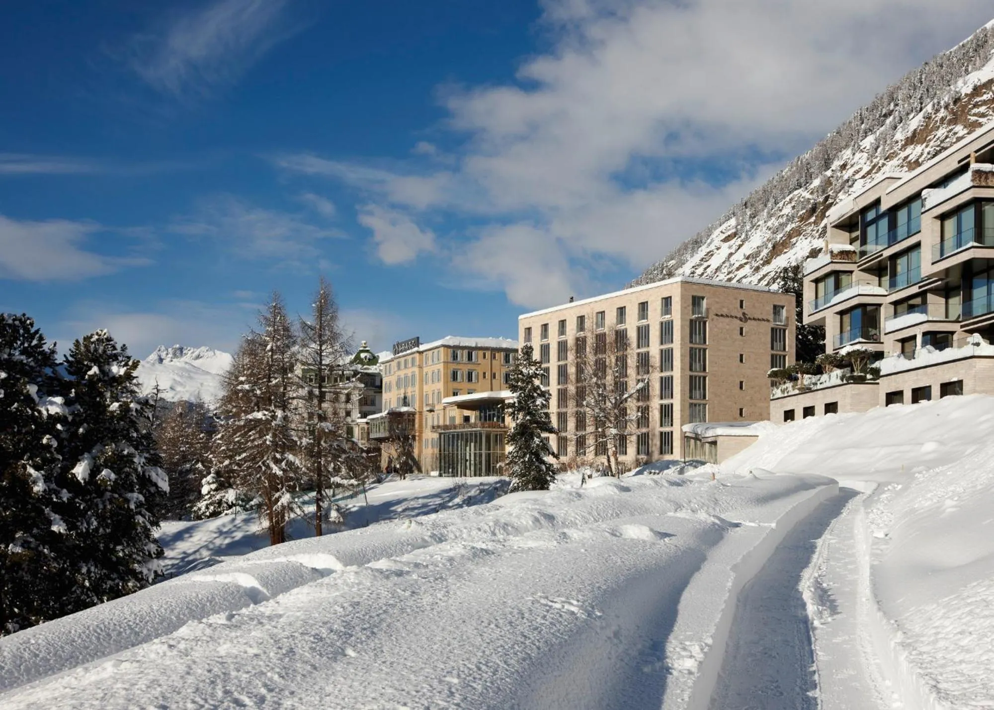 Property building in Hotel Saratz Pontresina Mountain Resort & Spa
