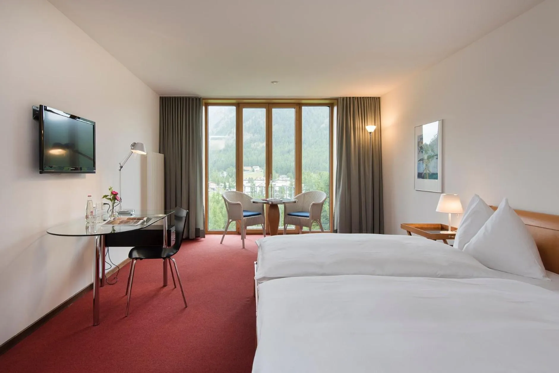 Photo of the whole room, Bed in Hotel Saratz Pontresina Mountain Resort & Spa