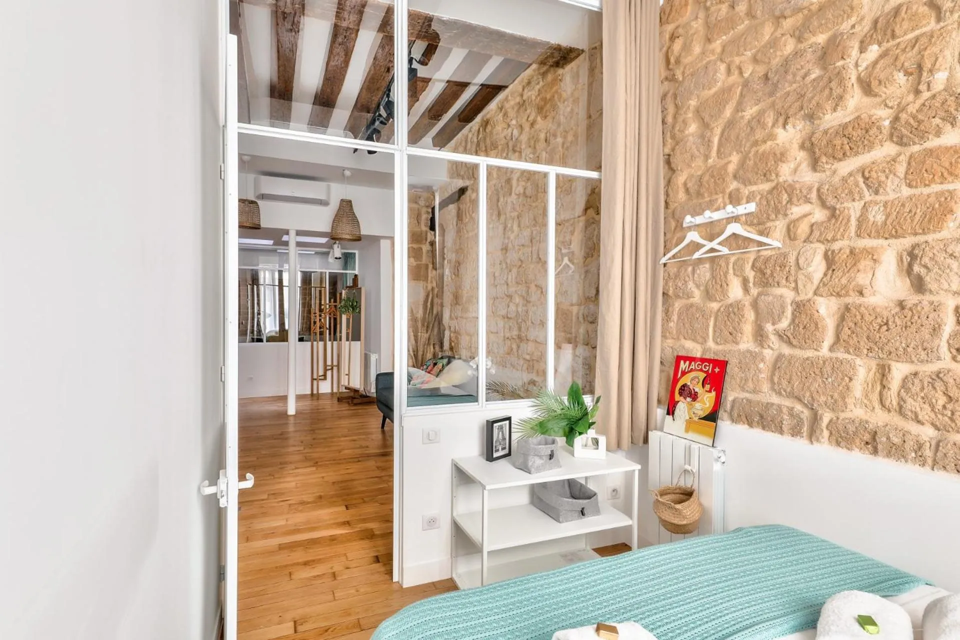 Bedroom in New Stunning 4 Bdrs Apt, With AC – Le Marais