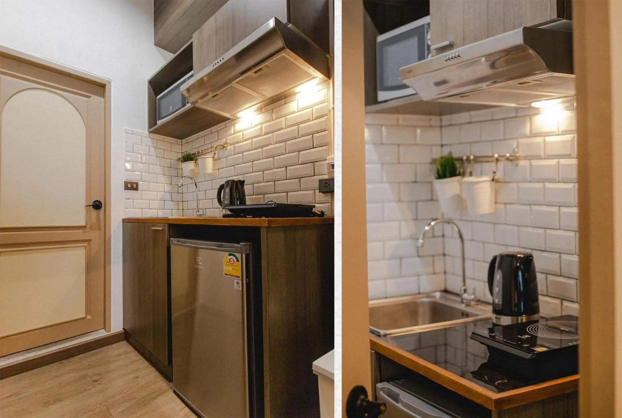 Kitchen or kitchenette in Krung Boutique Hotel