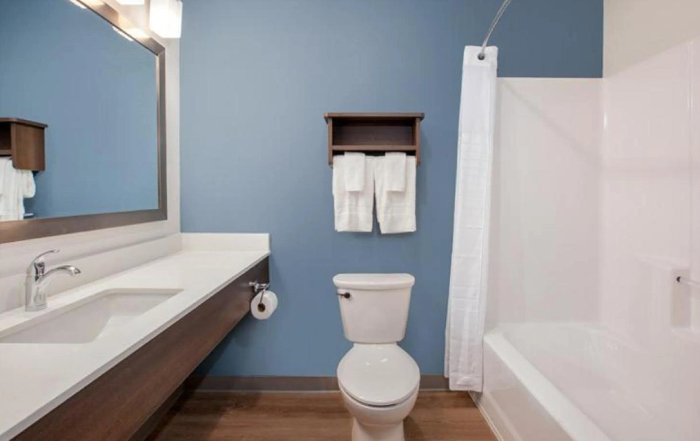 Bathroom in WoodSpring Suites Chattanooga