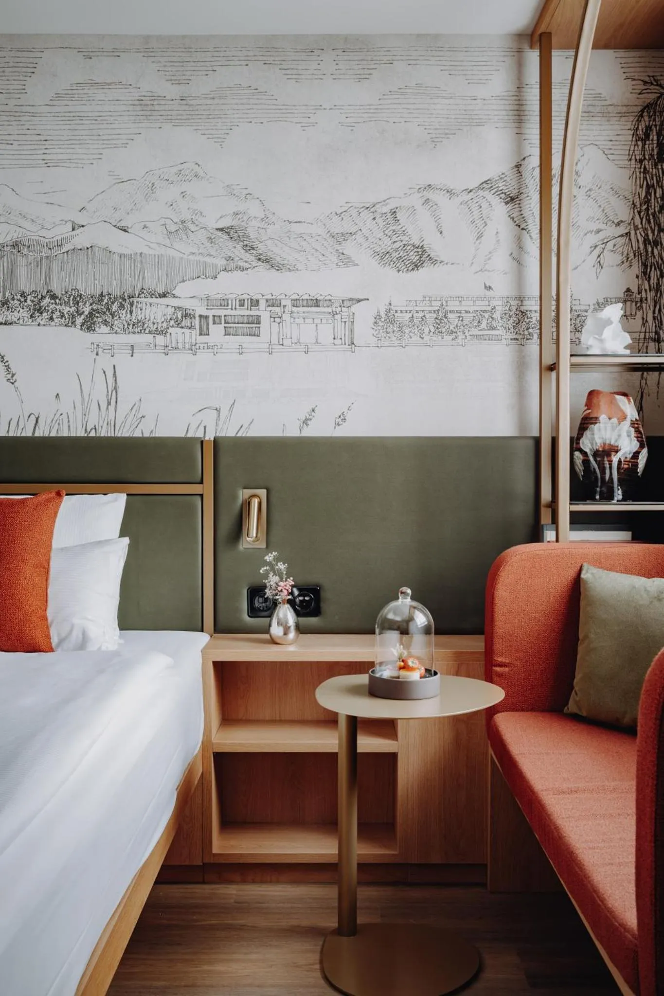 Seating area, Bed in AMERON Luzern Hotel Flora