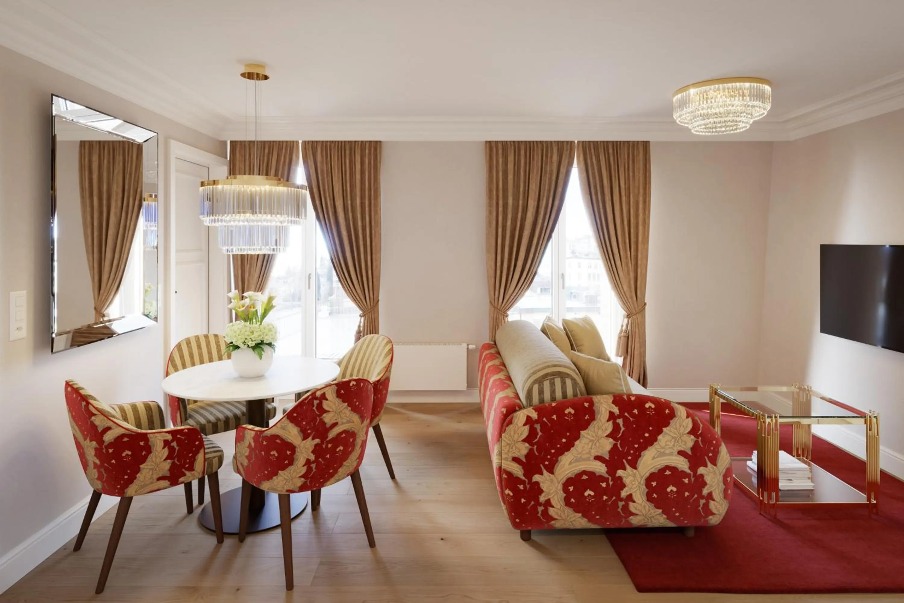 Bed in Grand Hotel National Luzern