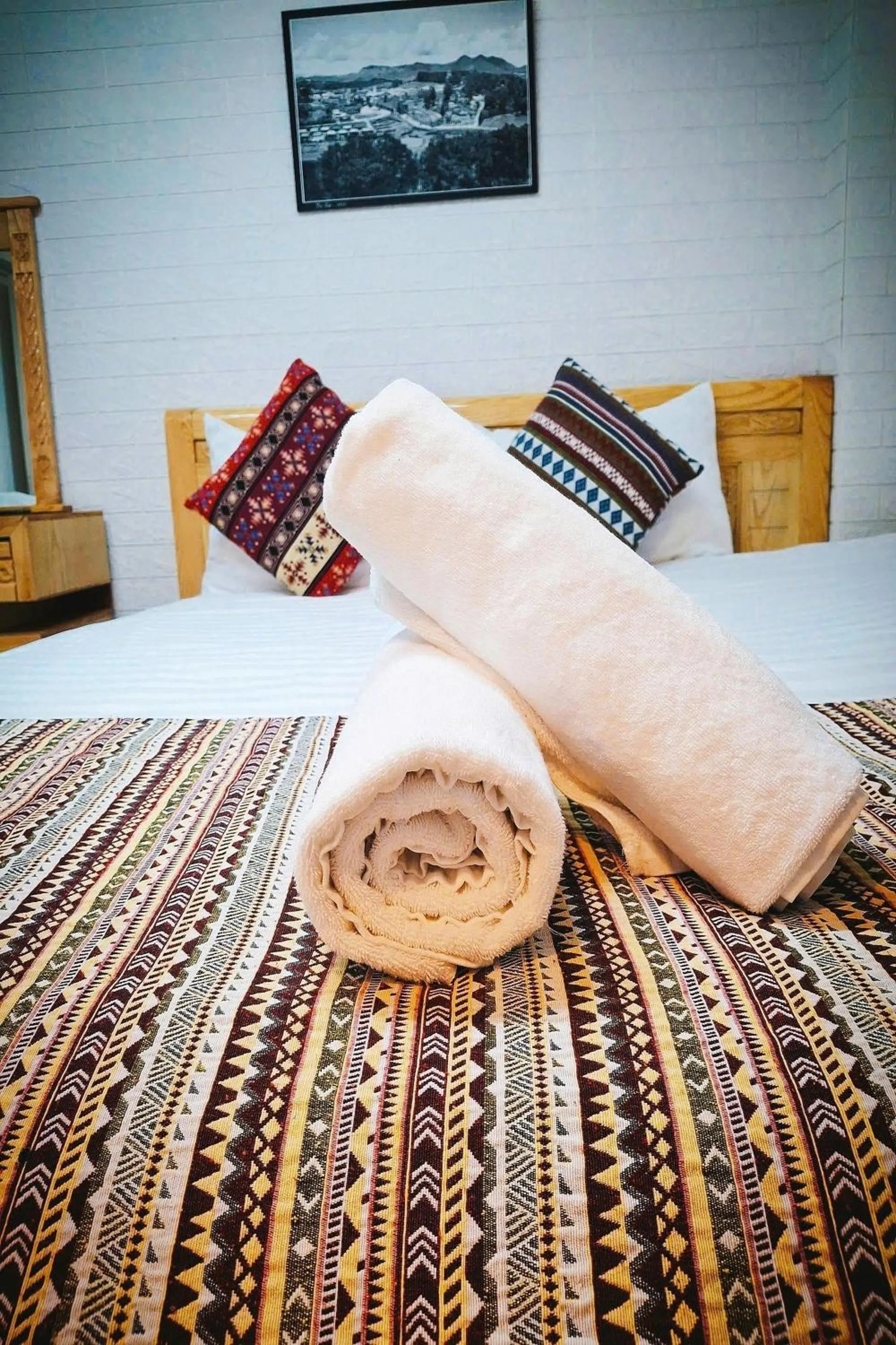 Bed in Chau Giang Hotel