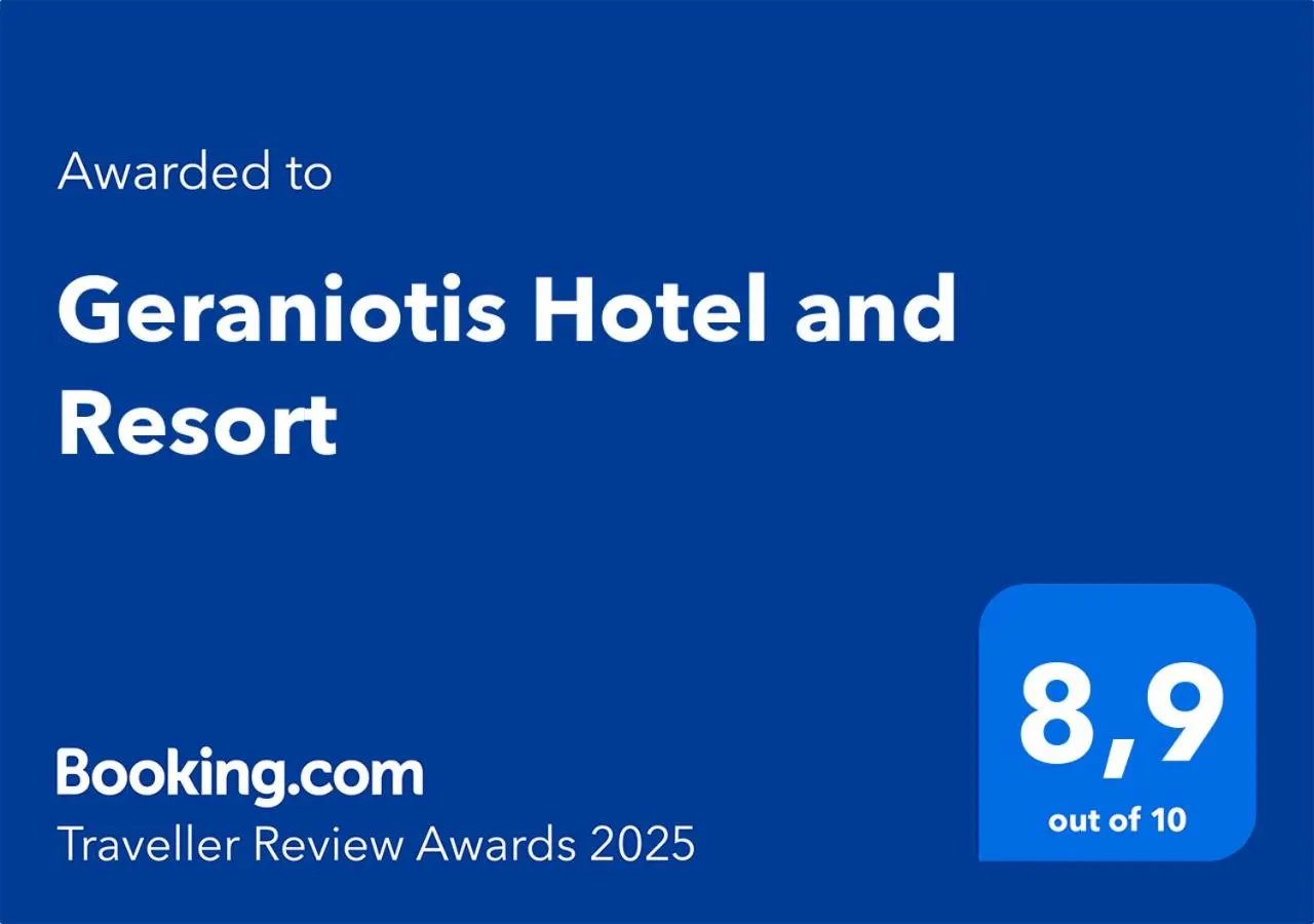 Certificate/Award in Geraniotis Hotel and Resort