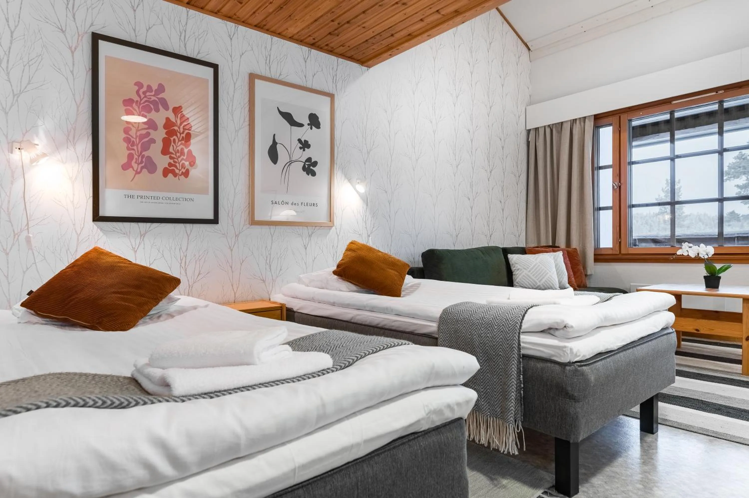 Bed in Hotel Kuusamon Portti