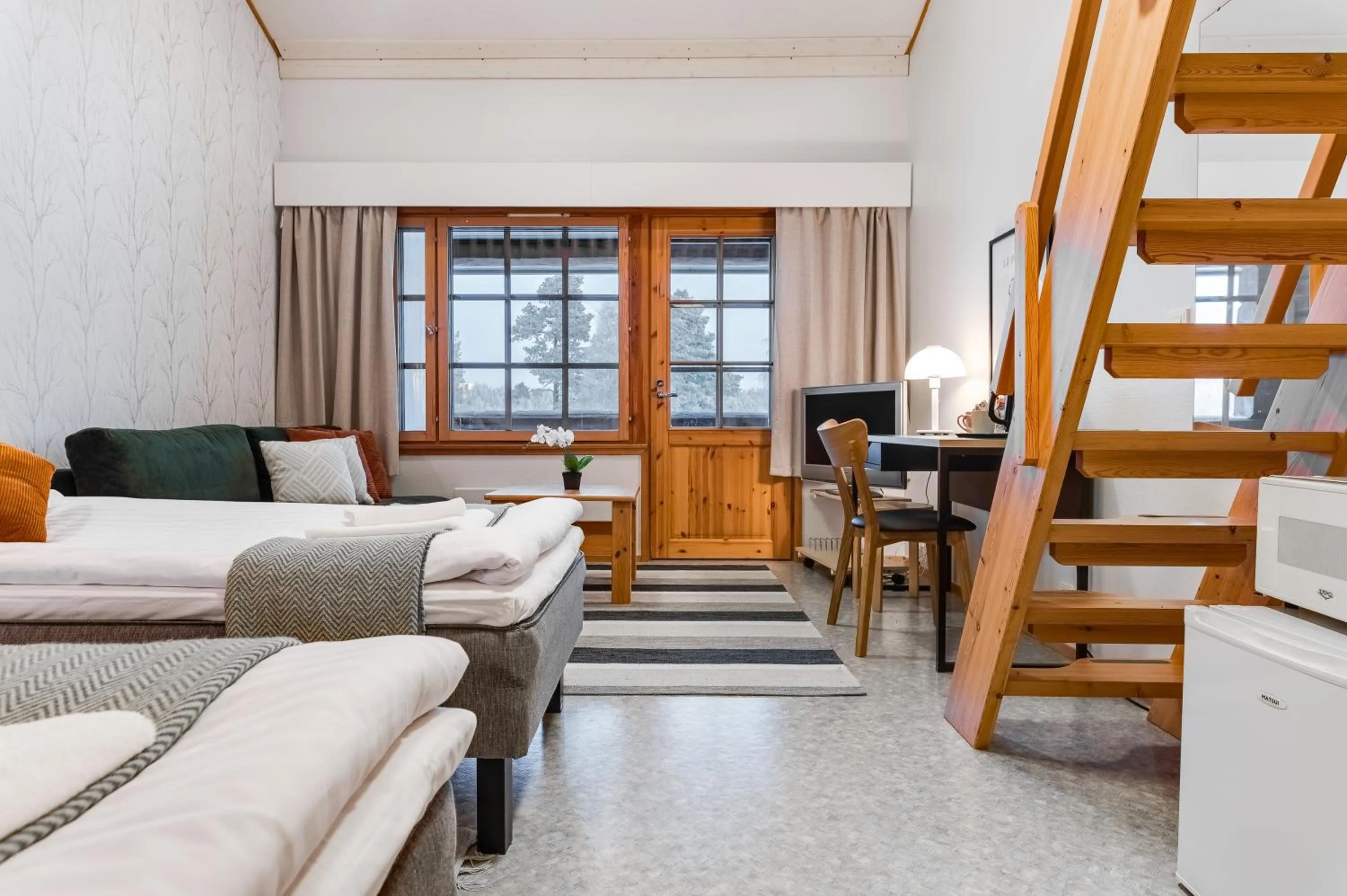 Bed in Hotel Kuusamon Portti