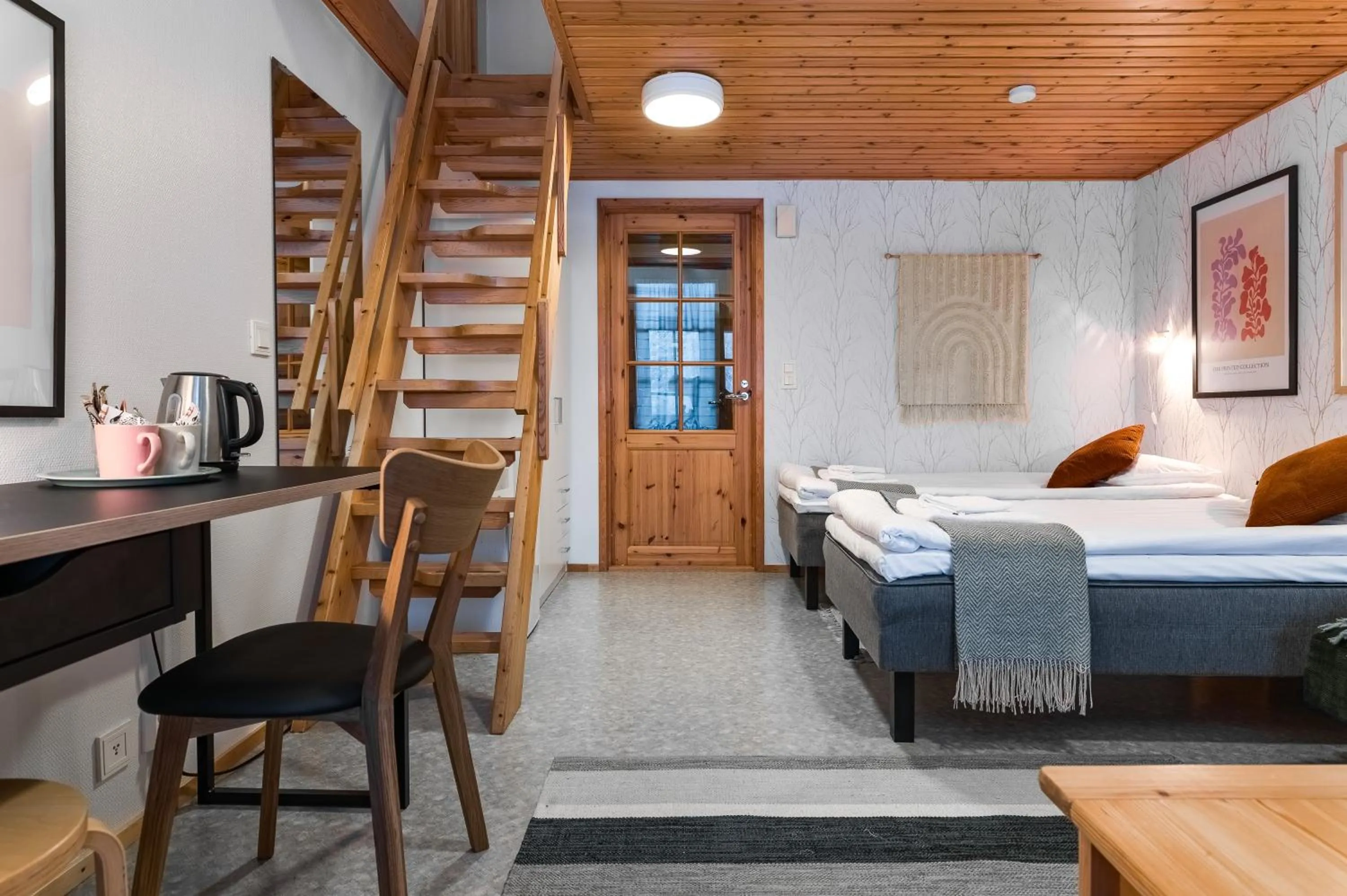 Bed in Hotel Kuusamon Portti