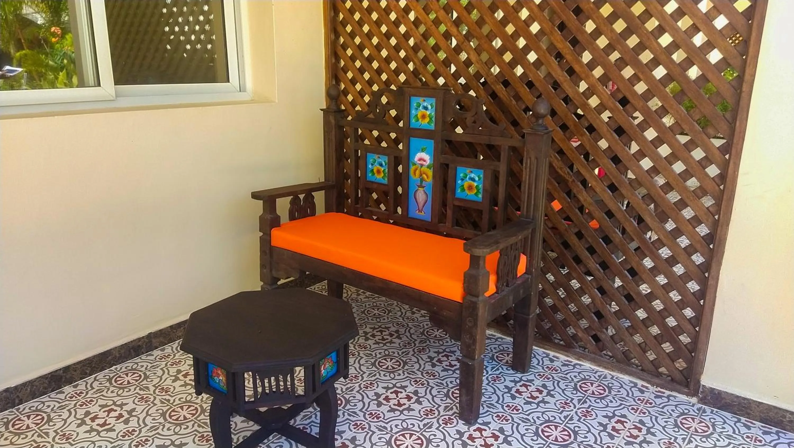 Seating area in Golden Palm Boutique Zanzibar