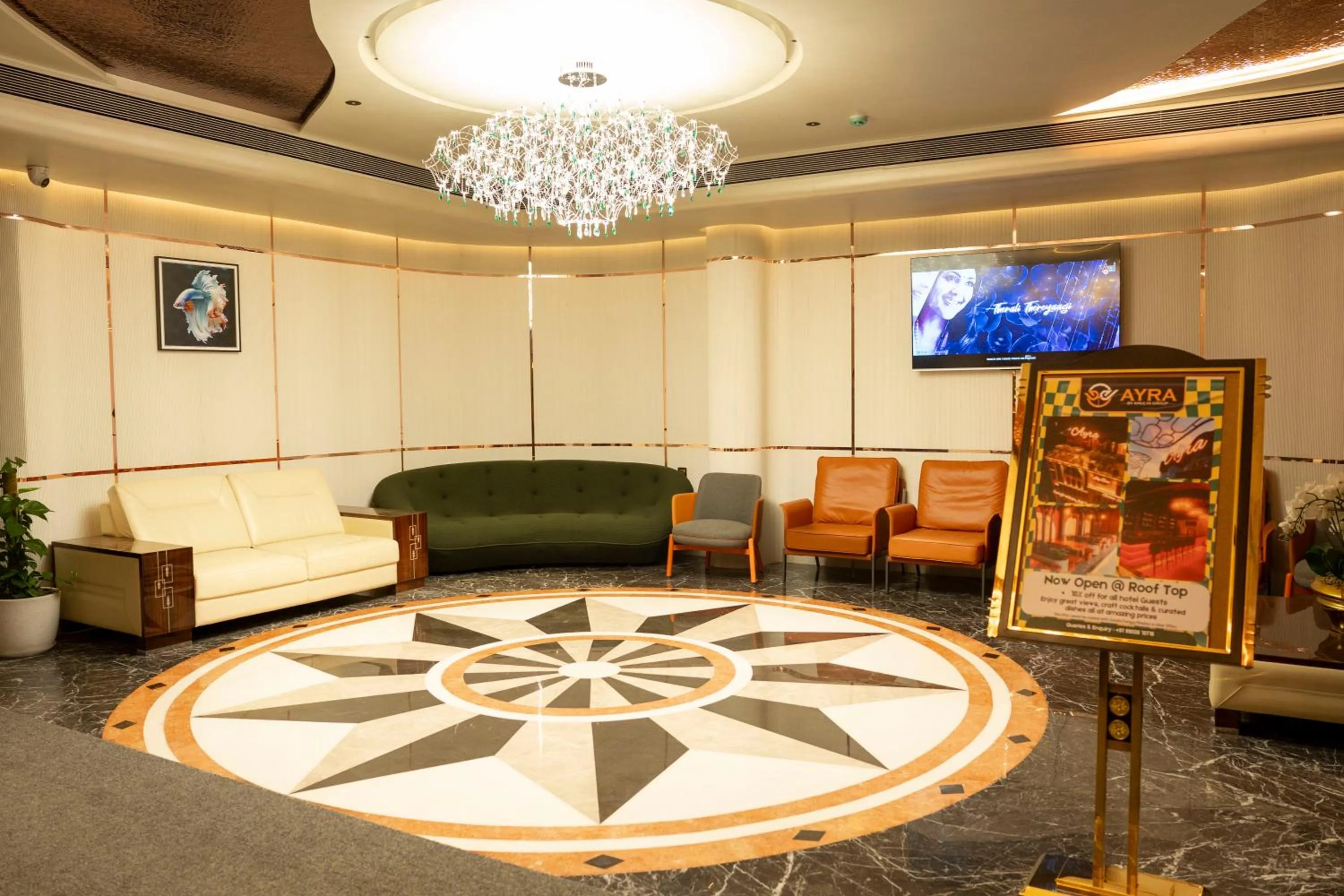 Lobby or reception in Hotel Golden Amulya Rest Wings