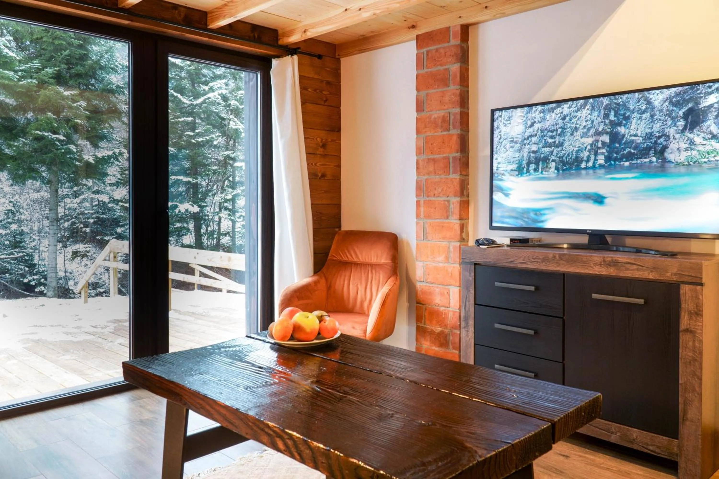 TV and multimedia in Novosiele Lifestyle Apartments - nad górską rzeką - Strefa relaksu sauna jacuzzi - Bieszczady