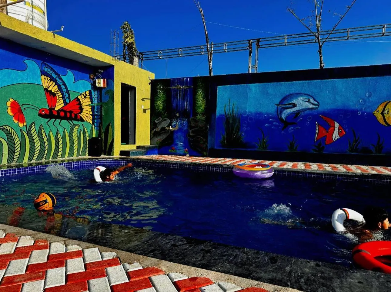 Pool view in Bundeli Farm Resort & Banquet Orchha