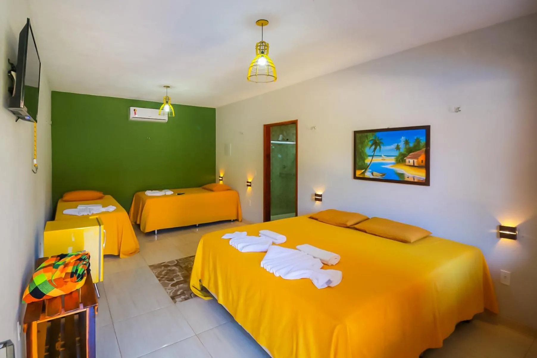 Bed in Pousada Recanto Beach