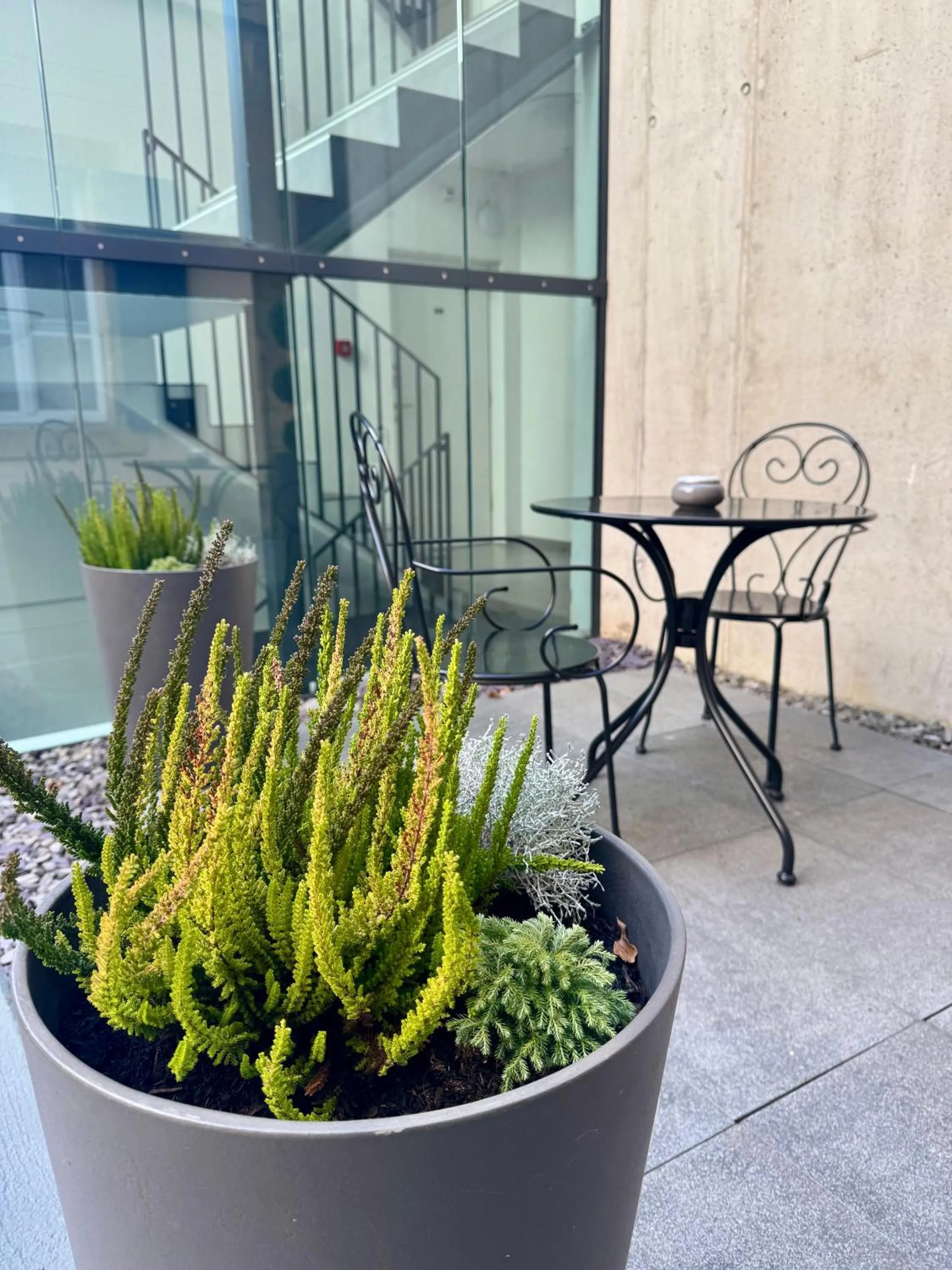 Patio in Hôtel de l'Ecluse