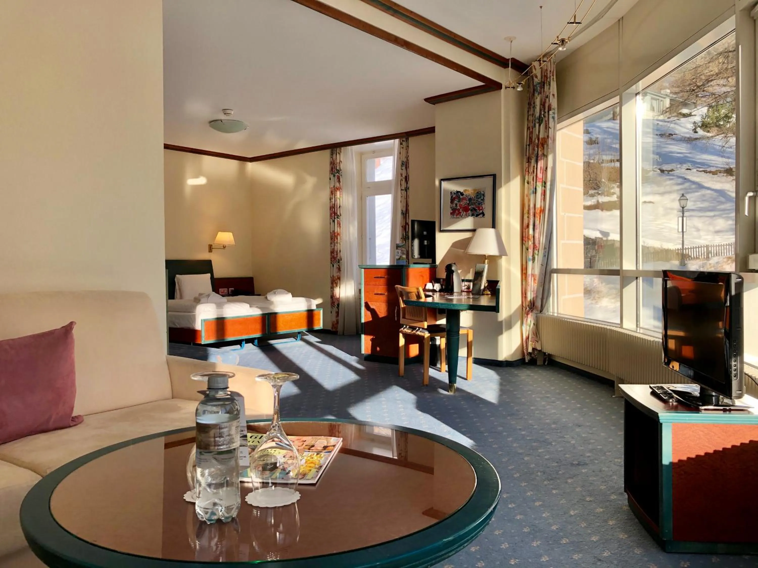 Bedroom in Thermal Hotels & Walliser Alpentherme Leukerbad