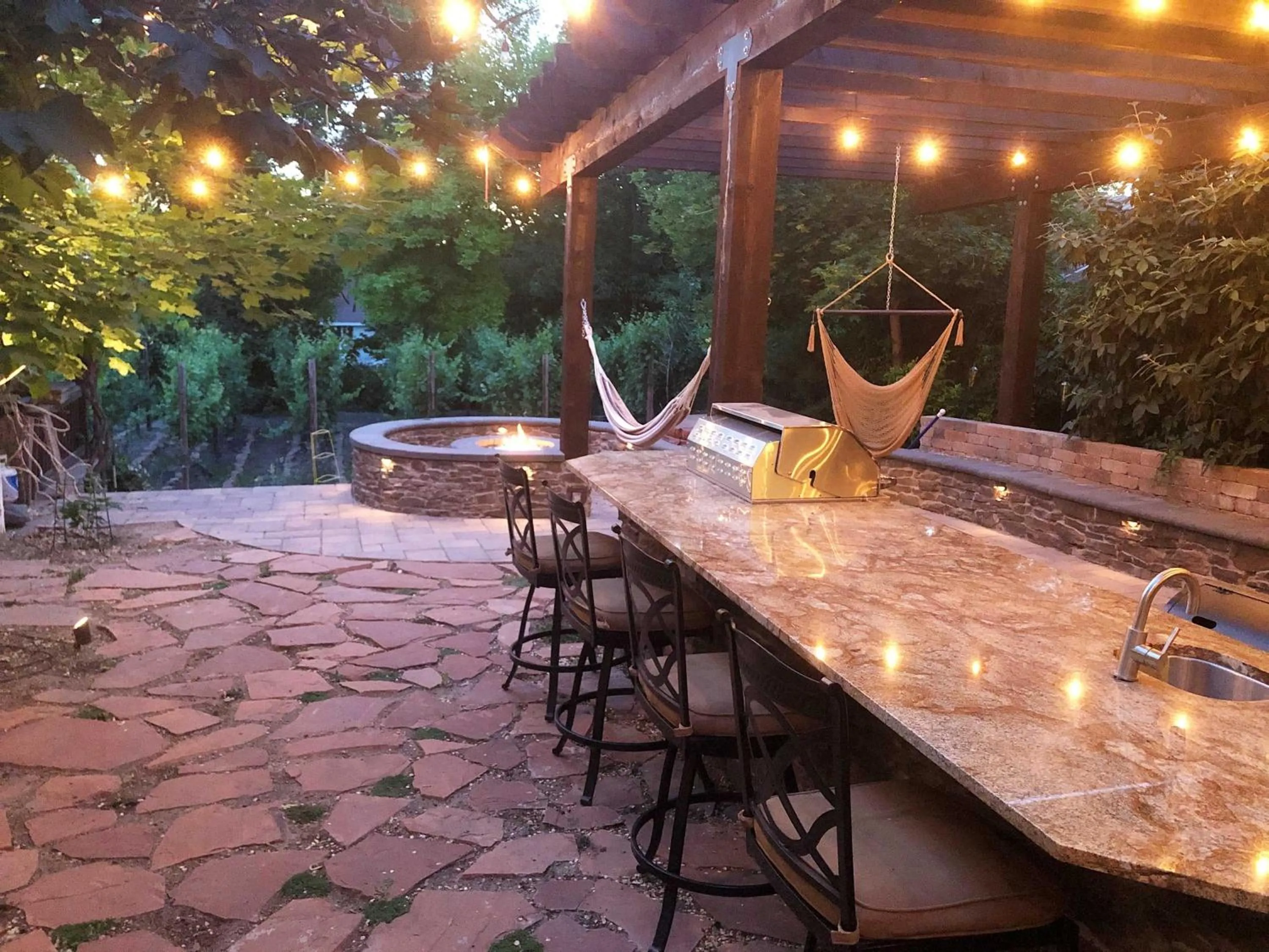 Patio in 6-Bedroom Tudor in the Downtown Historic District