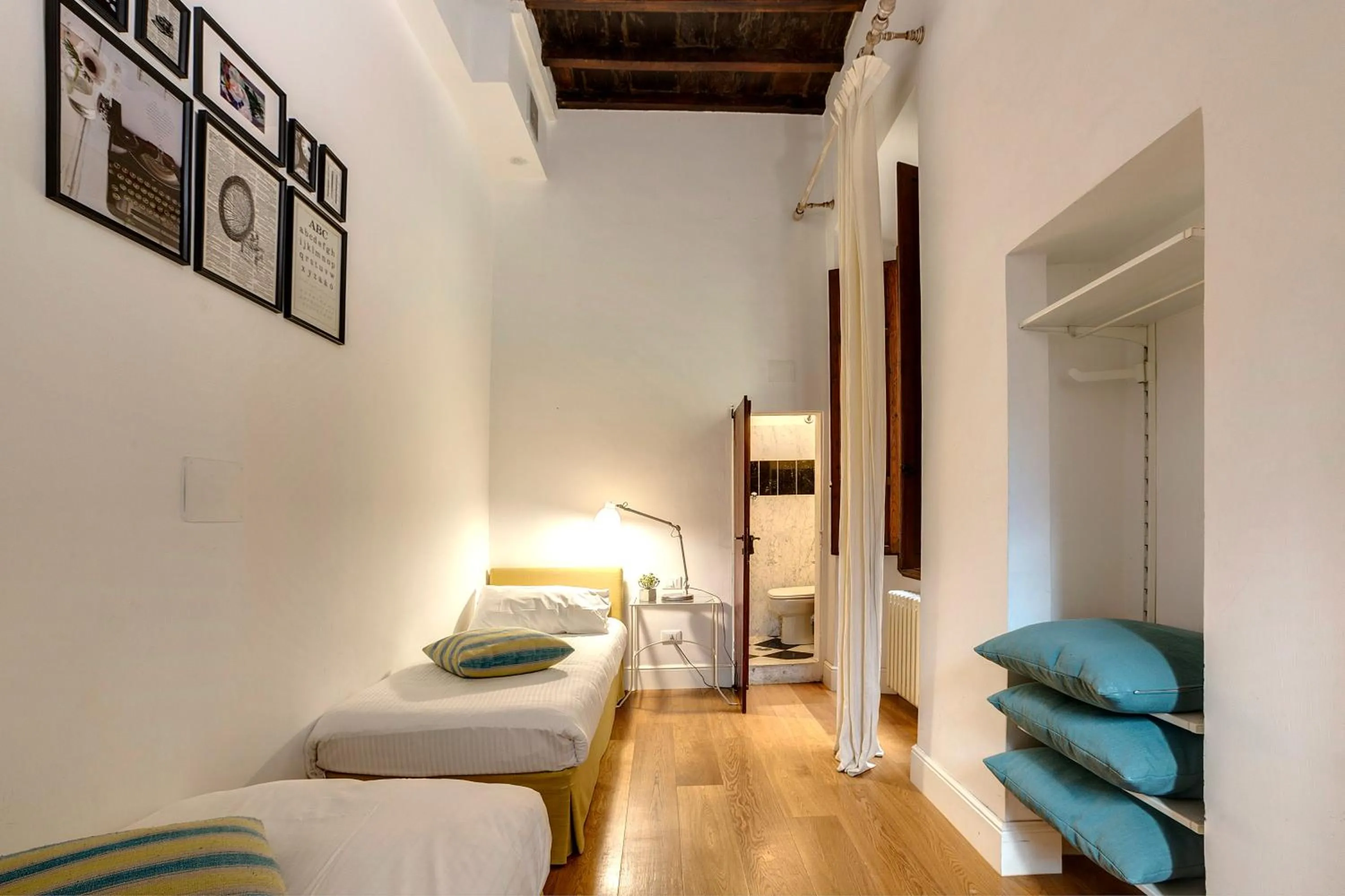 Bedroom, Bed in Tegolaio Apartment by Mamo Florence