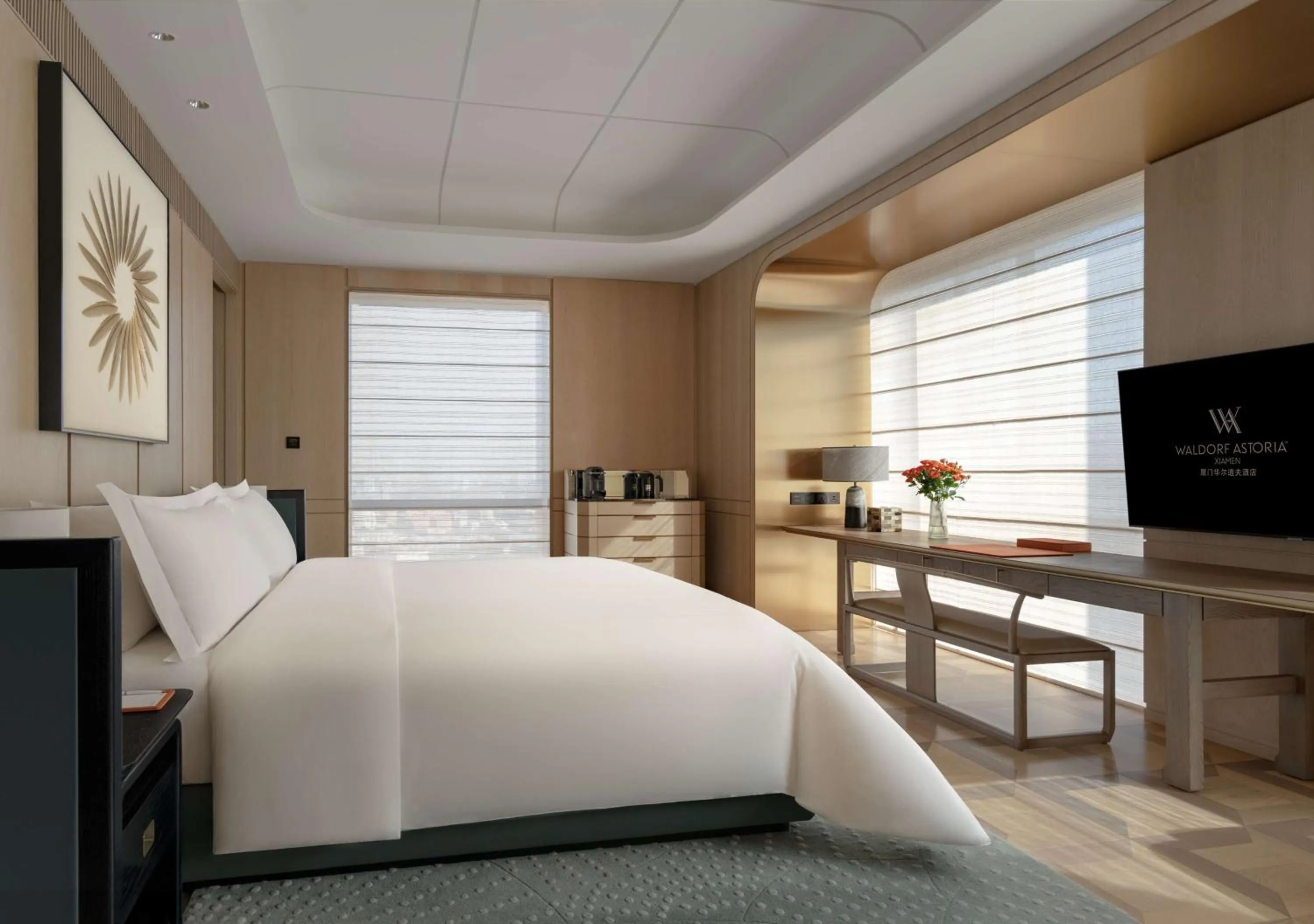 Bedroom, Bed in Waldorf Astoria Xiamen