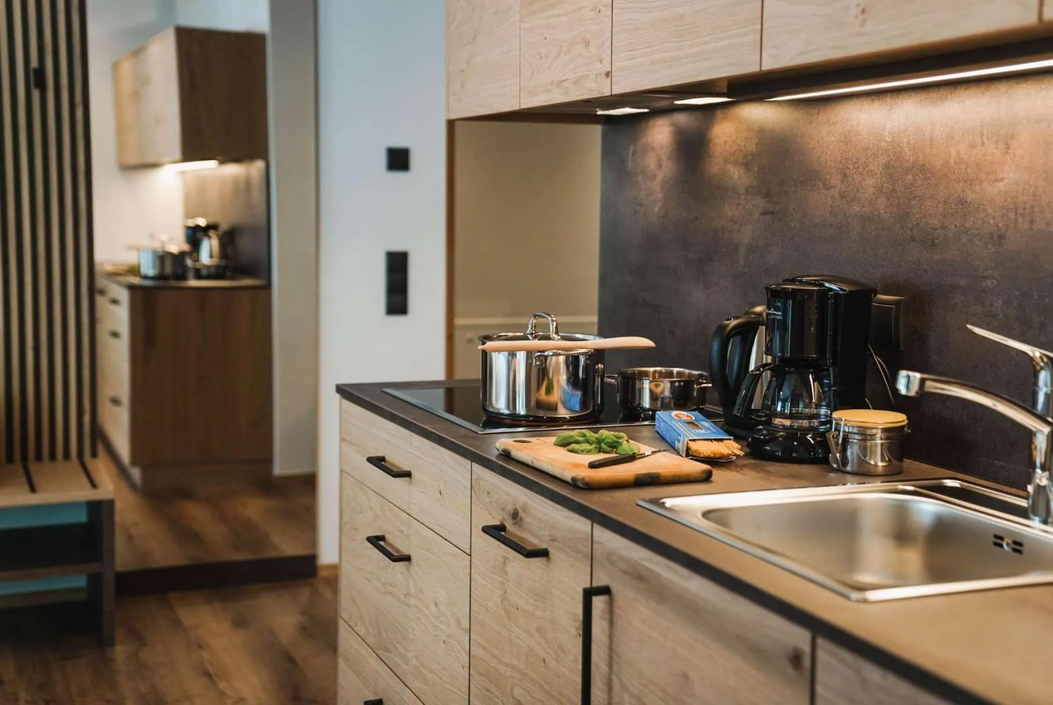 Kitchen or kitchenette in Guesthouse Karnatsch