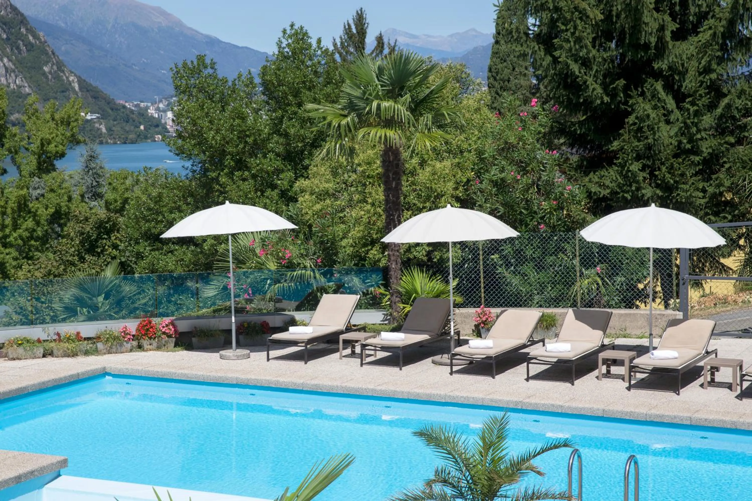 Pool view in Hotel Campione