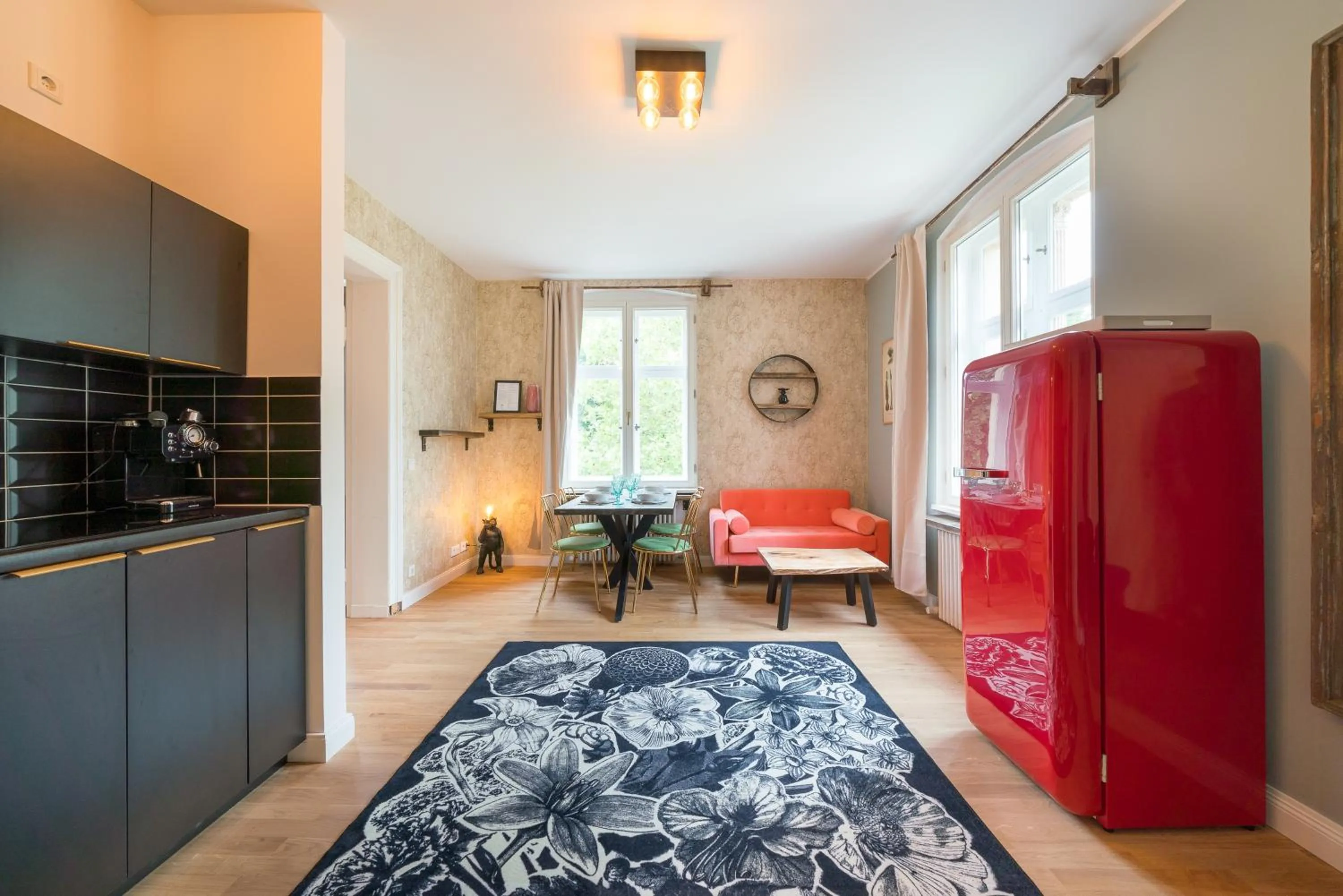 Kitchen or kitchenette, Bed in Design Apartments - "Villa Arnim"