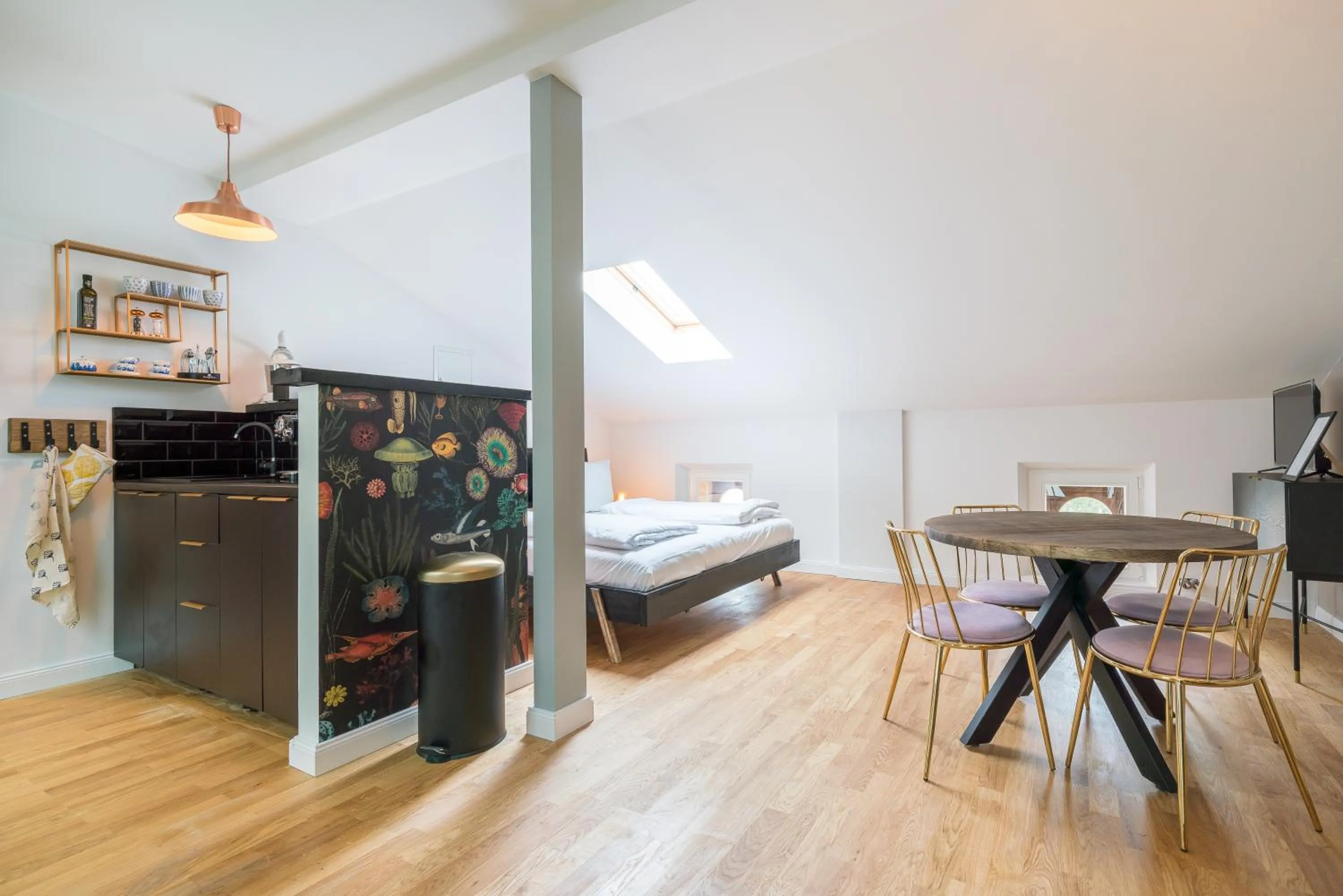 Kitchen or kitchenette, Bed in Design Apartments - "Villa Arnim"