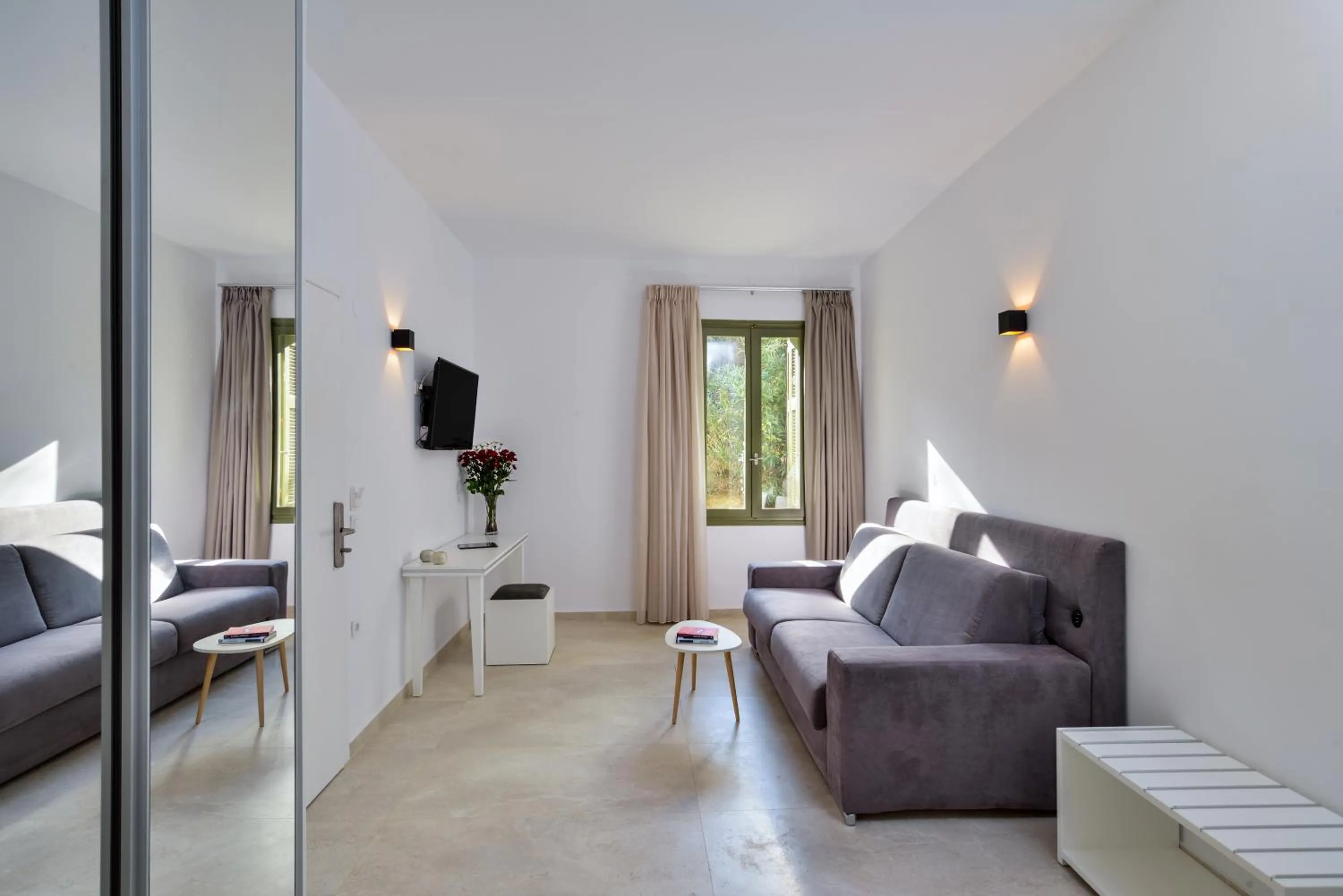 Seating area in Elia Portou Luxury Residence