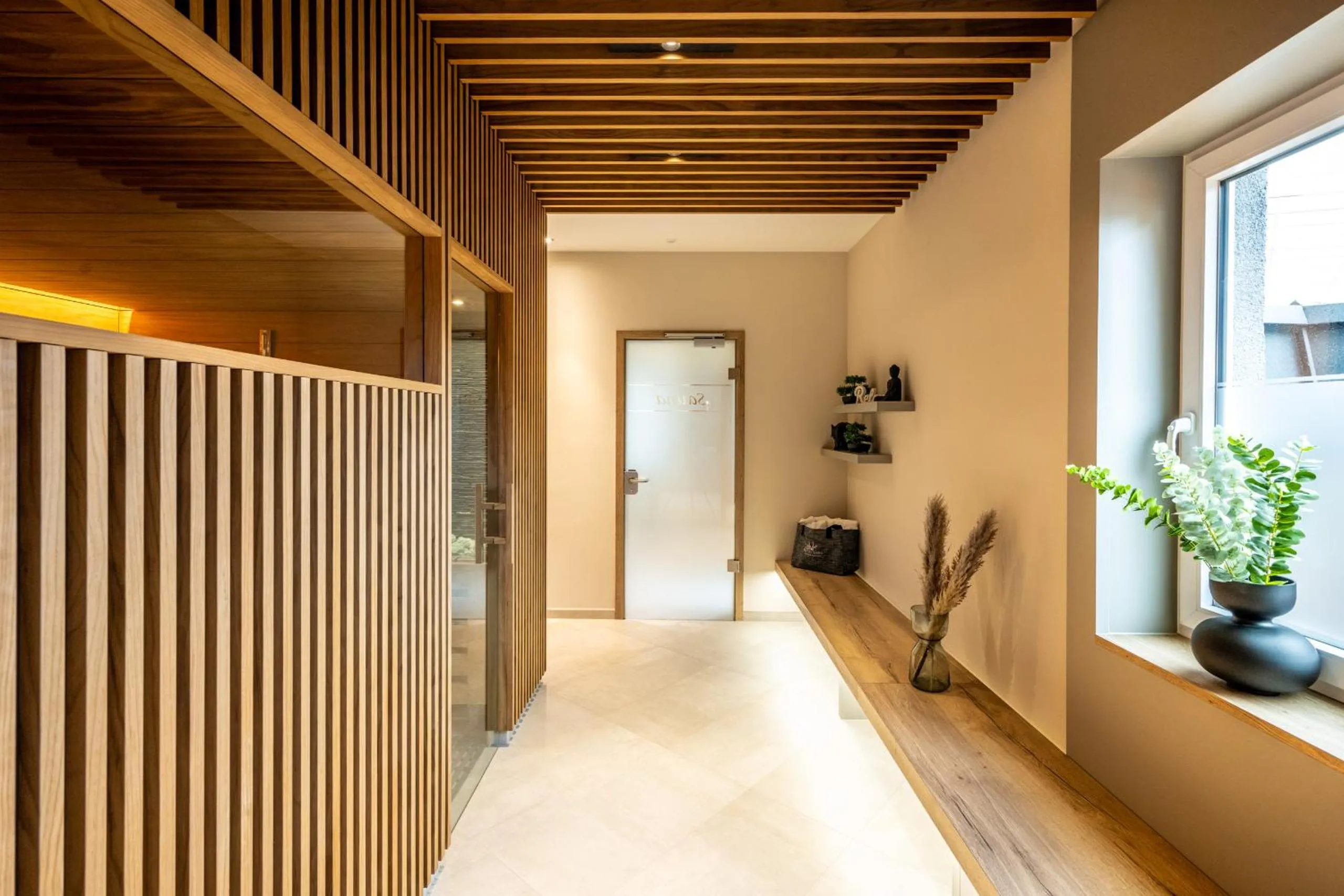 Sauna, Bed in Apart Hotel Lang