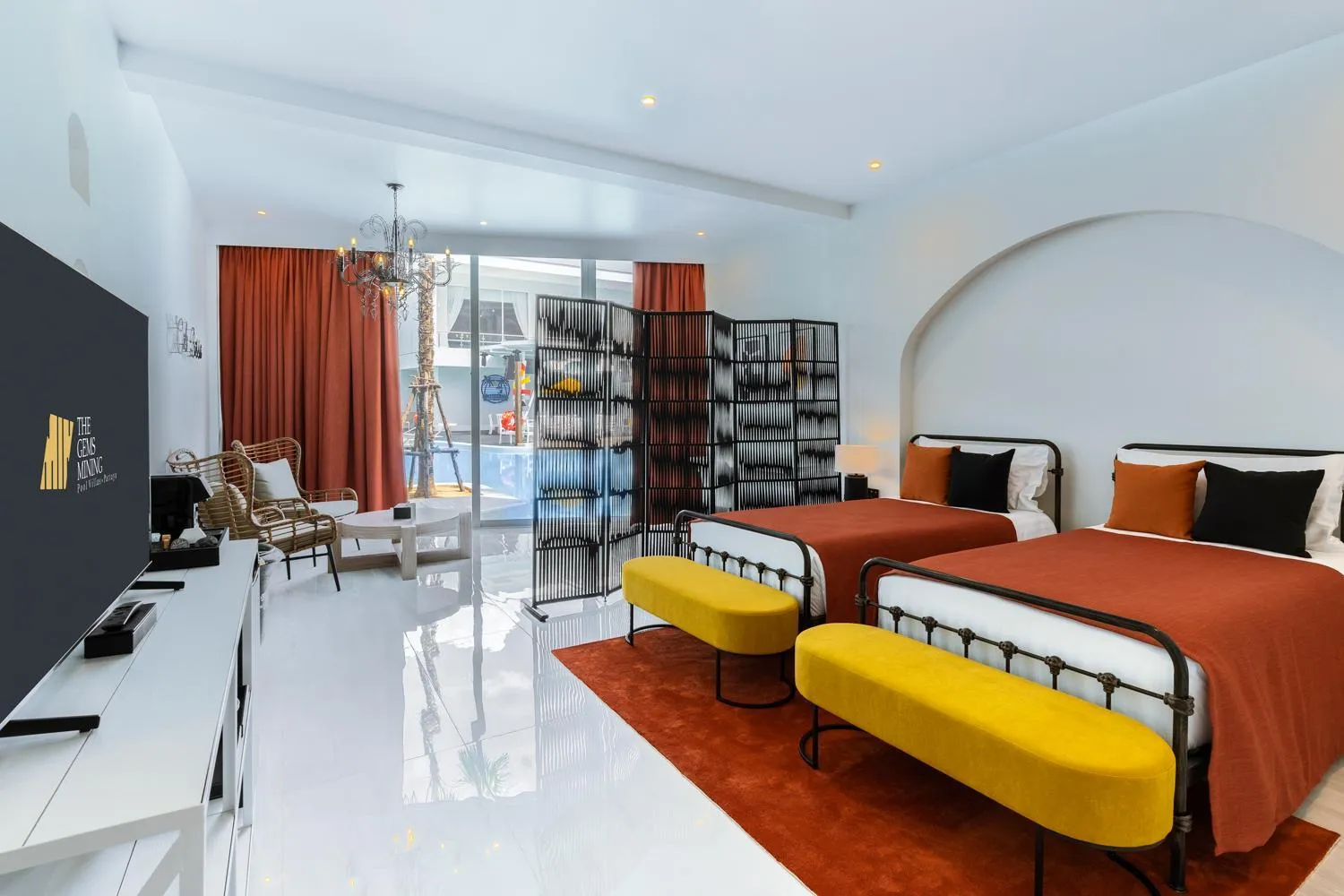 Bed in The Gems Mining Pool Villas Pattaya