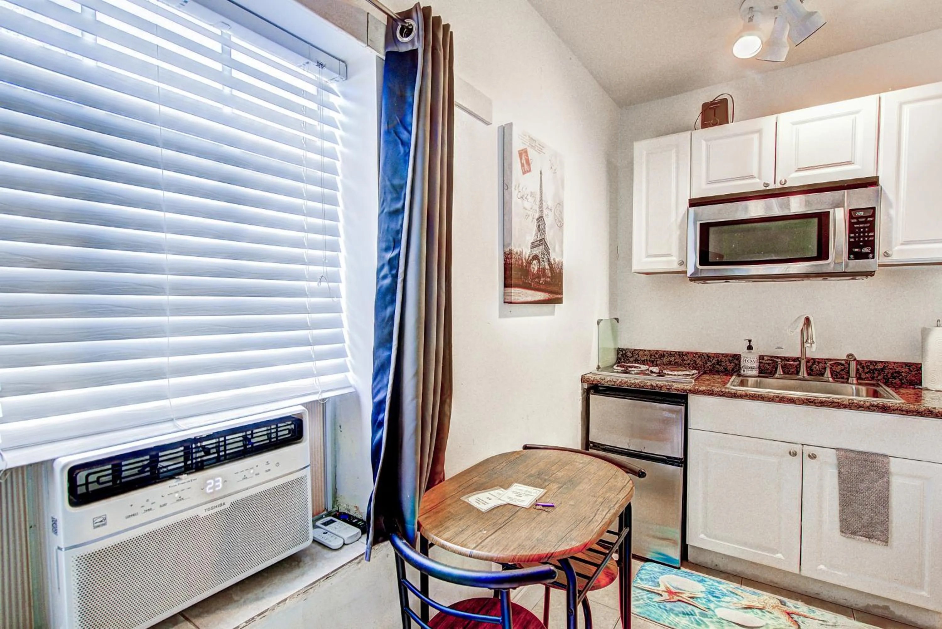 Dining area in Little Paris by the ocean self check in