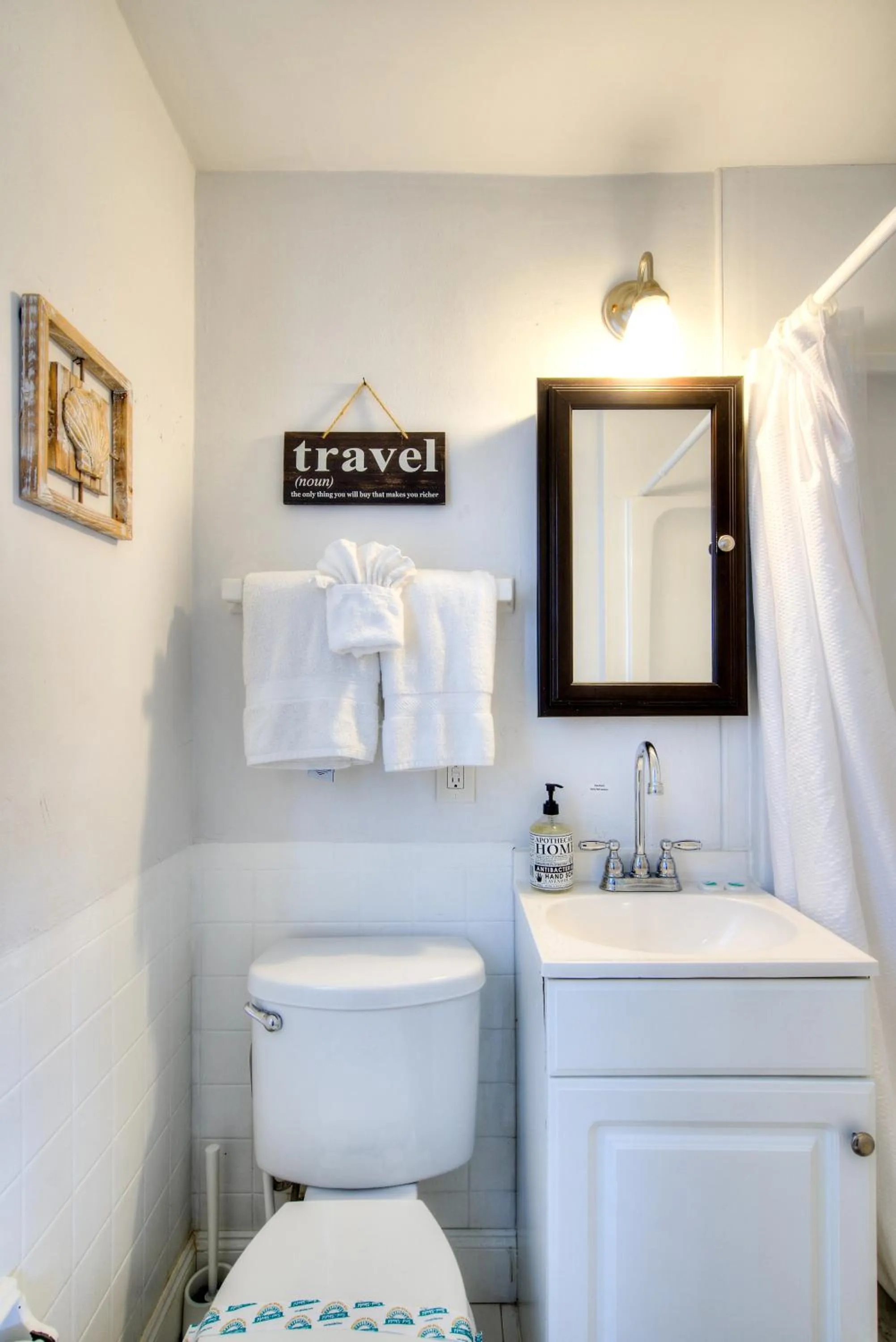 Bathroom in Little Paris by the ocean self check in