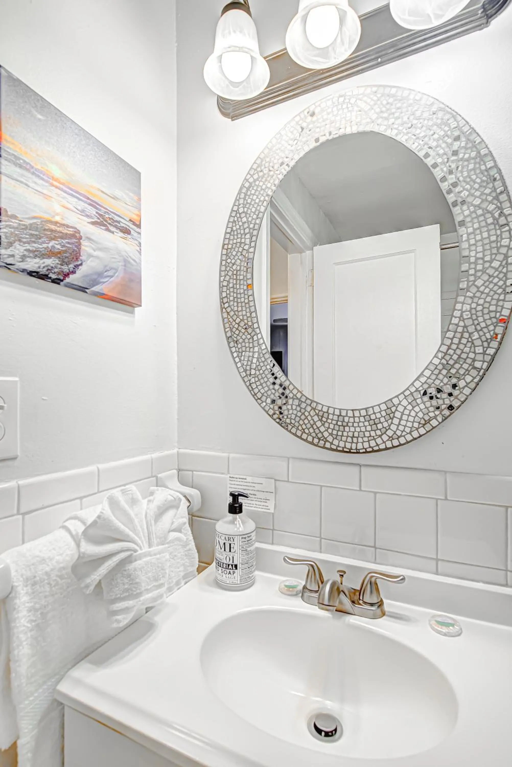 Bathroom in Little Paris by the ocean self check in