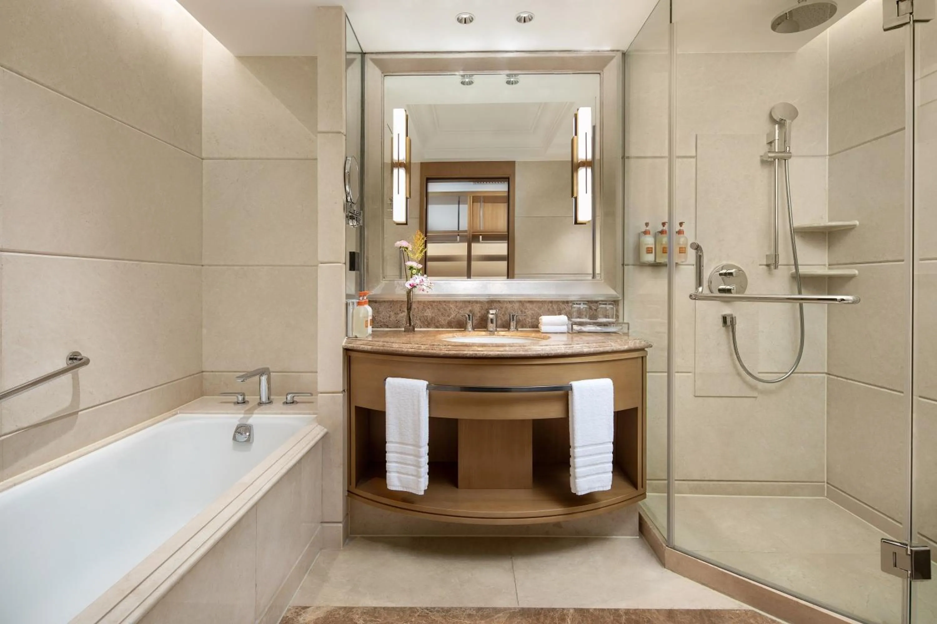 Bathroom in Crowne Plaza Shanghai Fudan by IHG