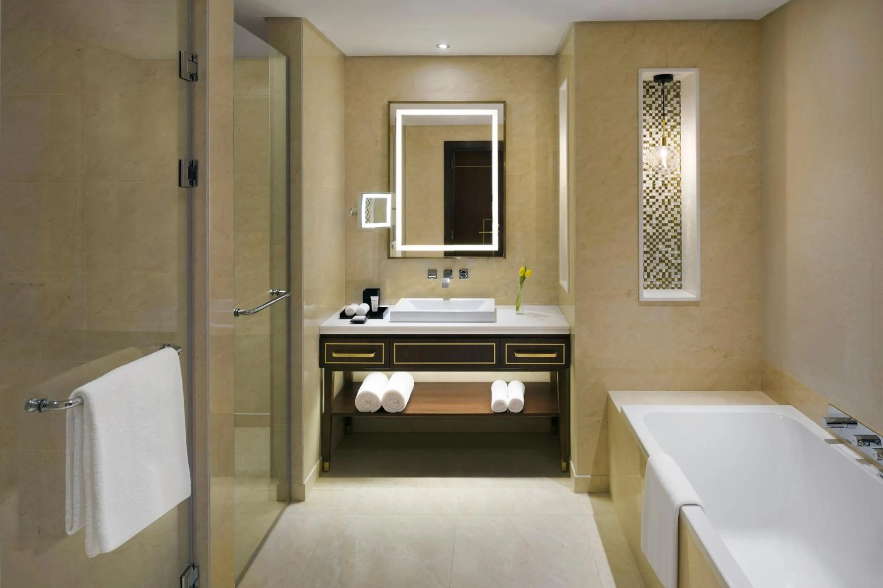 Bathroom, Bed in Grand Hyatt Al Khobar Hotel and Residences