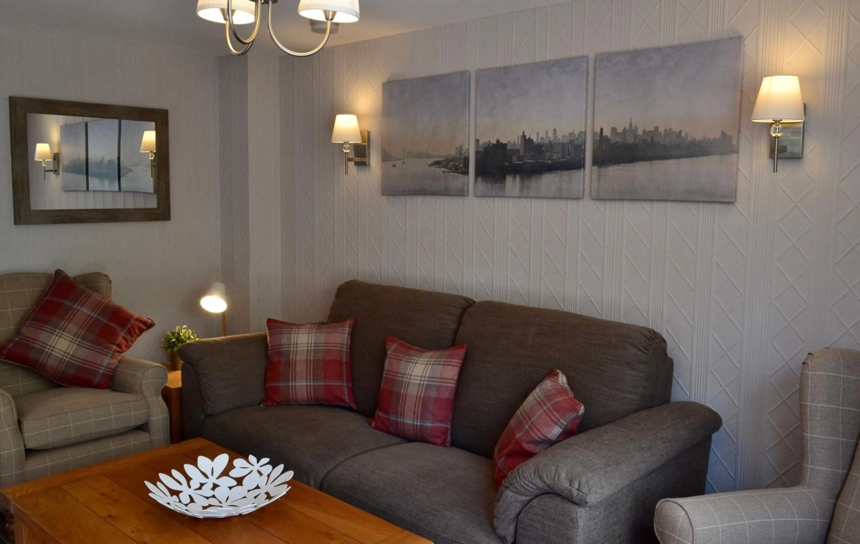 Living room in Riverbank Cottage