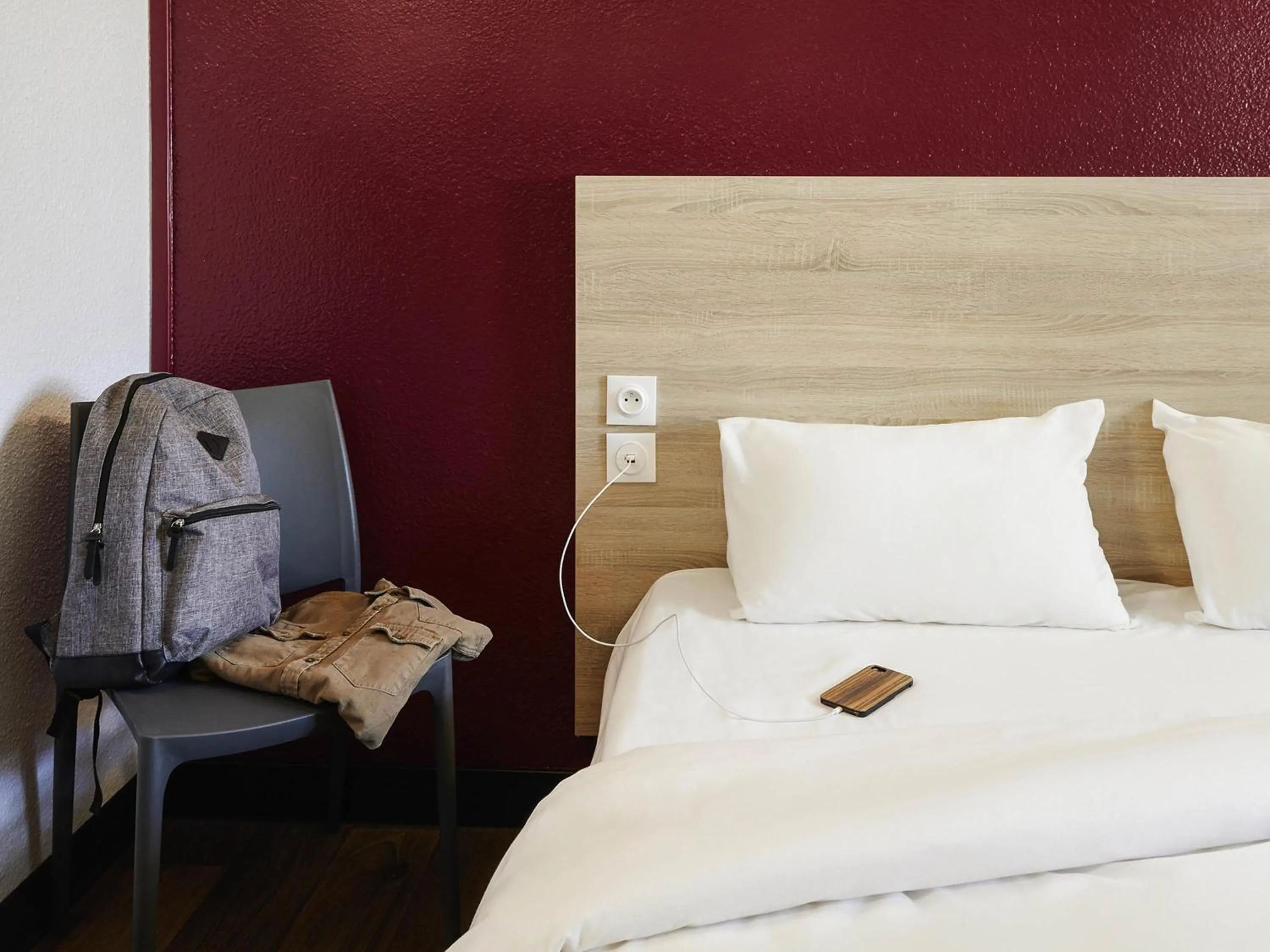 Bedroom, Bed in hotelF1 Saint Nazaire La Baule