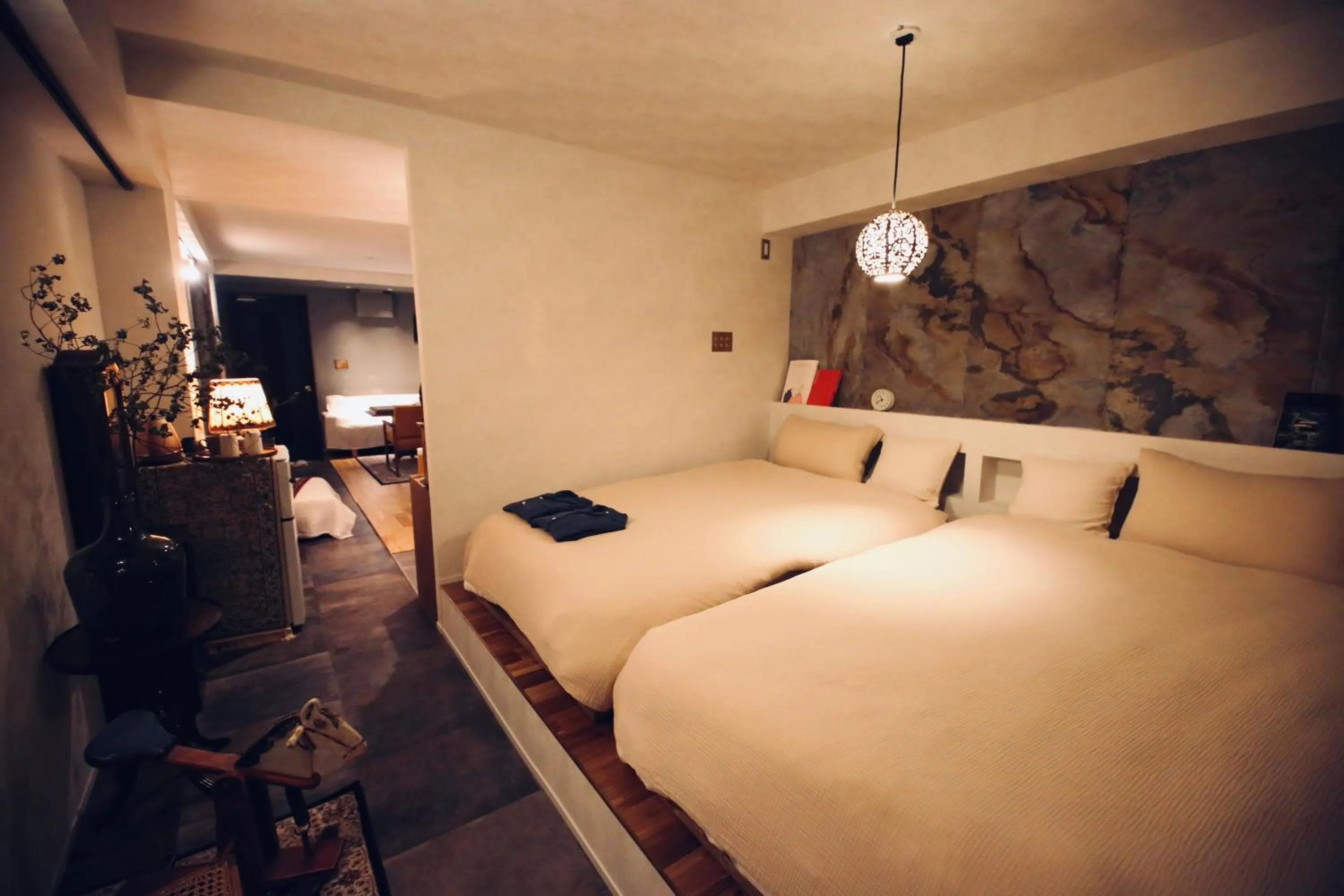 Bed in TOE LIBRARY Tokyo Asakusa