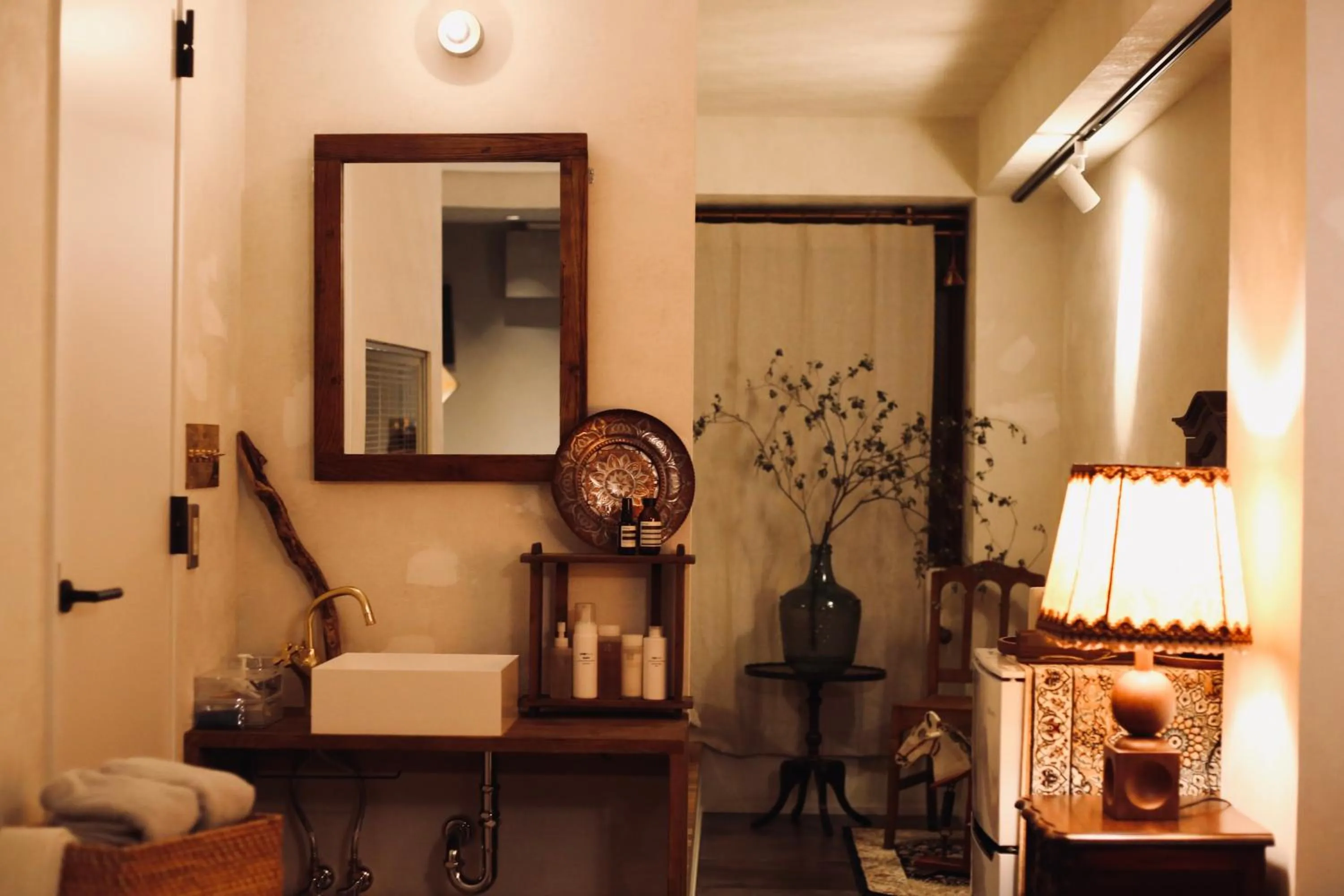 Living room in TOE LIBRARY Tokyo Asakusa