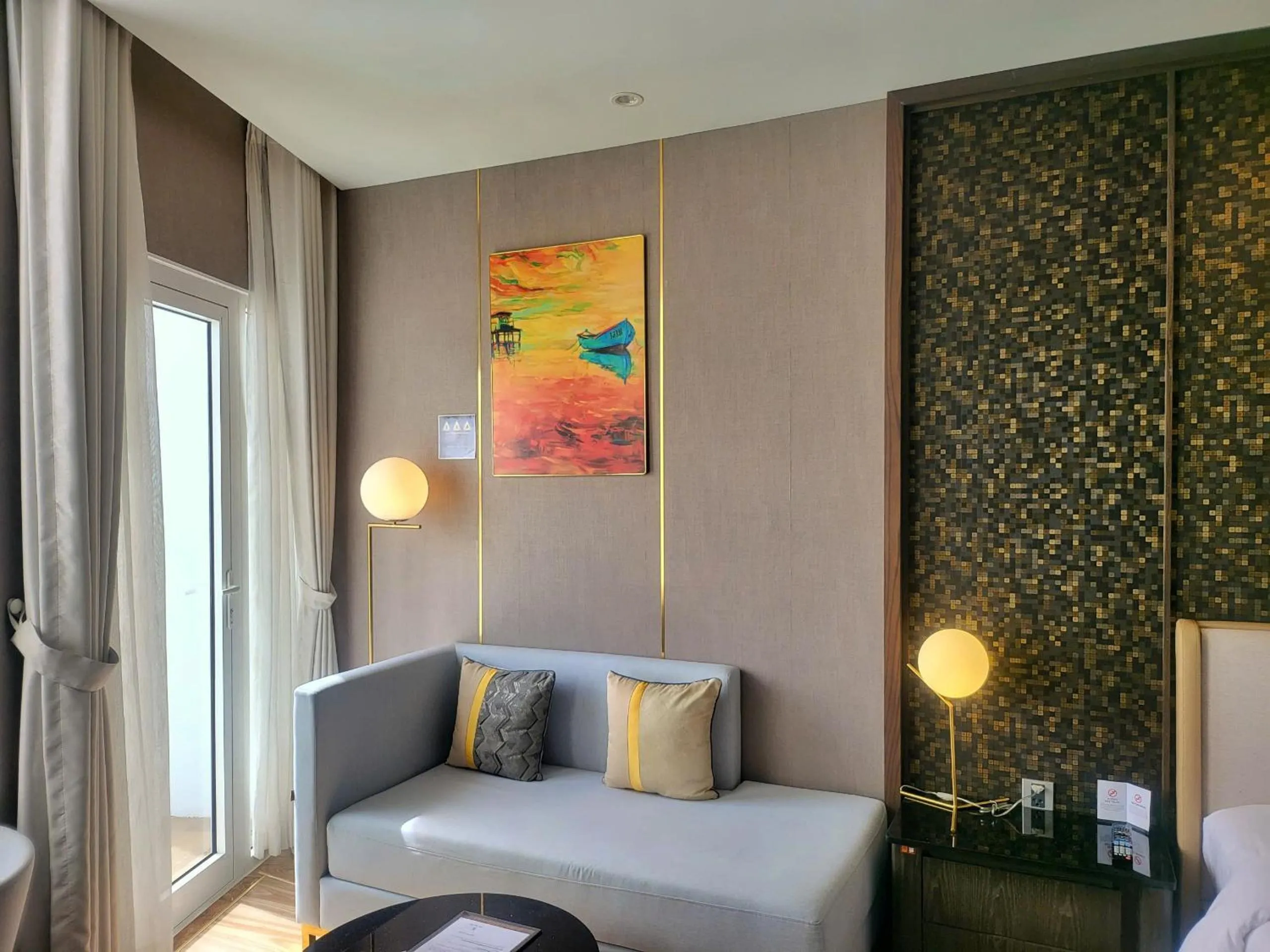 Seating area in Diamond Stars Ben Tre Hotel