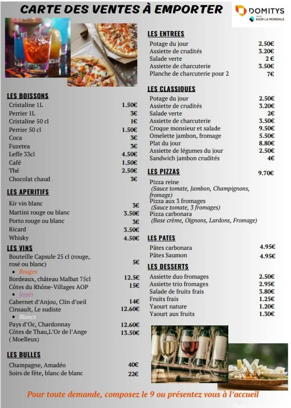 Food and drinks in Domitys - L'Atlas