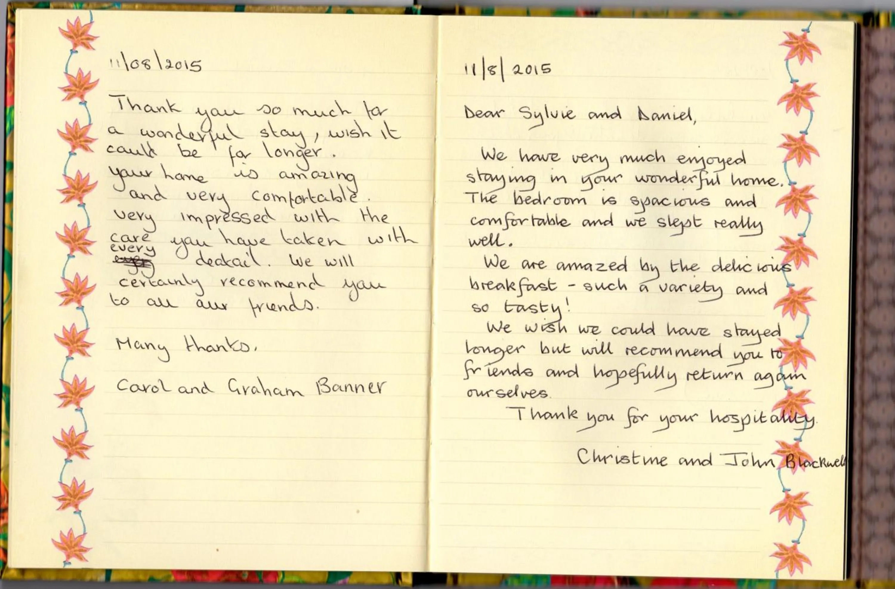 Guests in Le Clos de La Muse