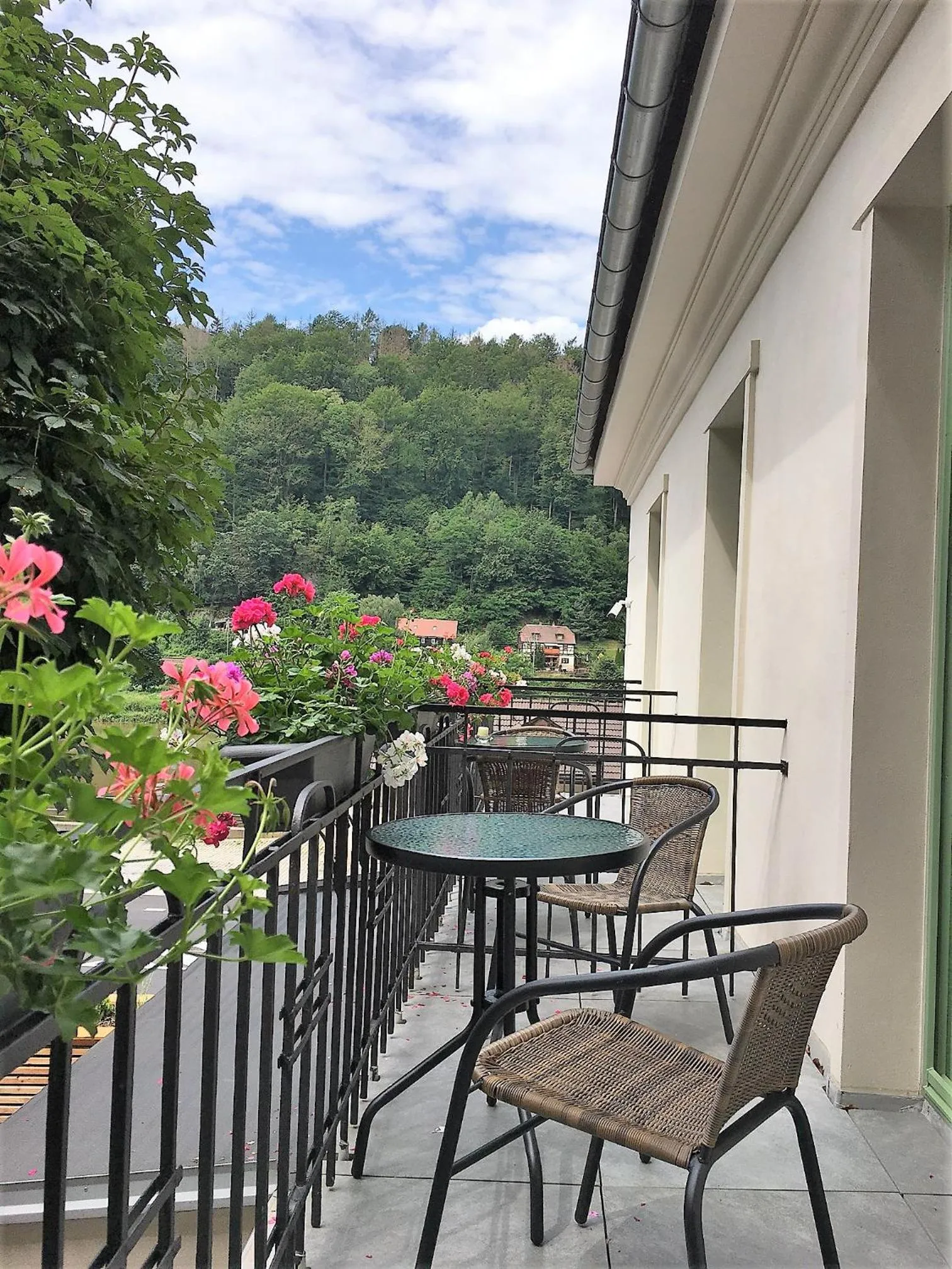Balcony/Terrace in Pension Jitřenka Hřensko - Breakfast Included & Free Parking